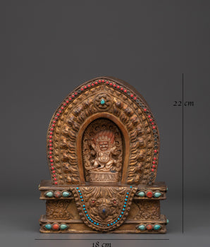 Buddhist Amulet Box | Handmade Yak Bone & Copper Body with Gold Plated