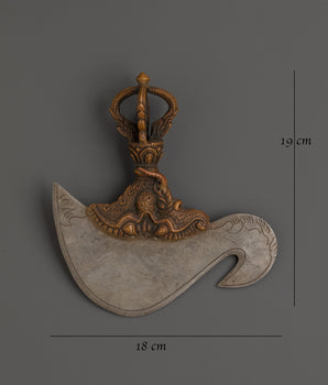Handcrafted Buddhist Copper Kartika Knife for Rituals and Meditation