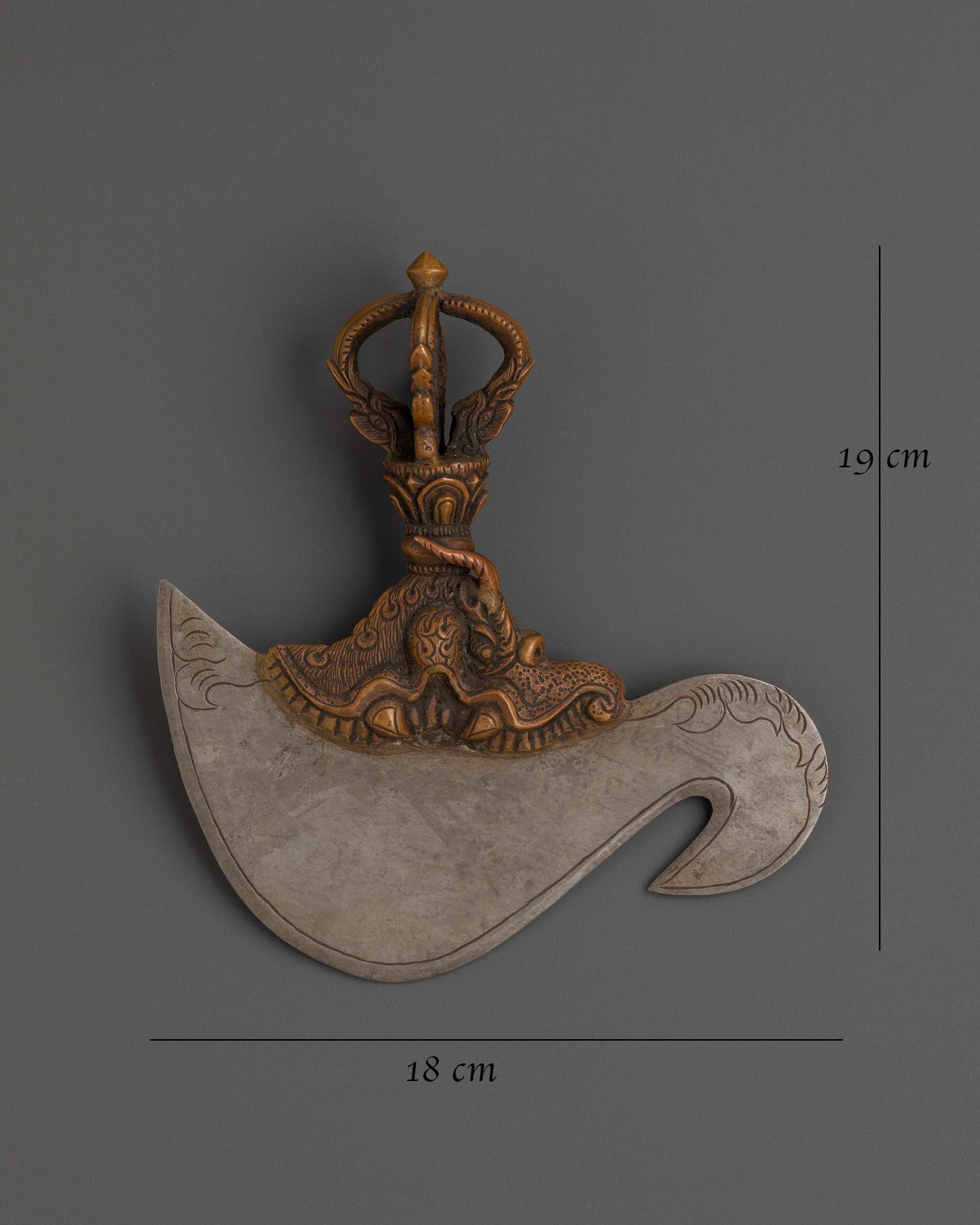 Handcrafted Buddhist Copper Kartika Knife for Rituals and Meditation