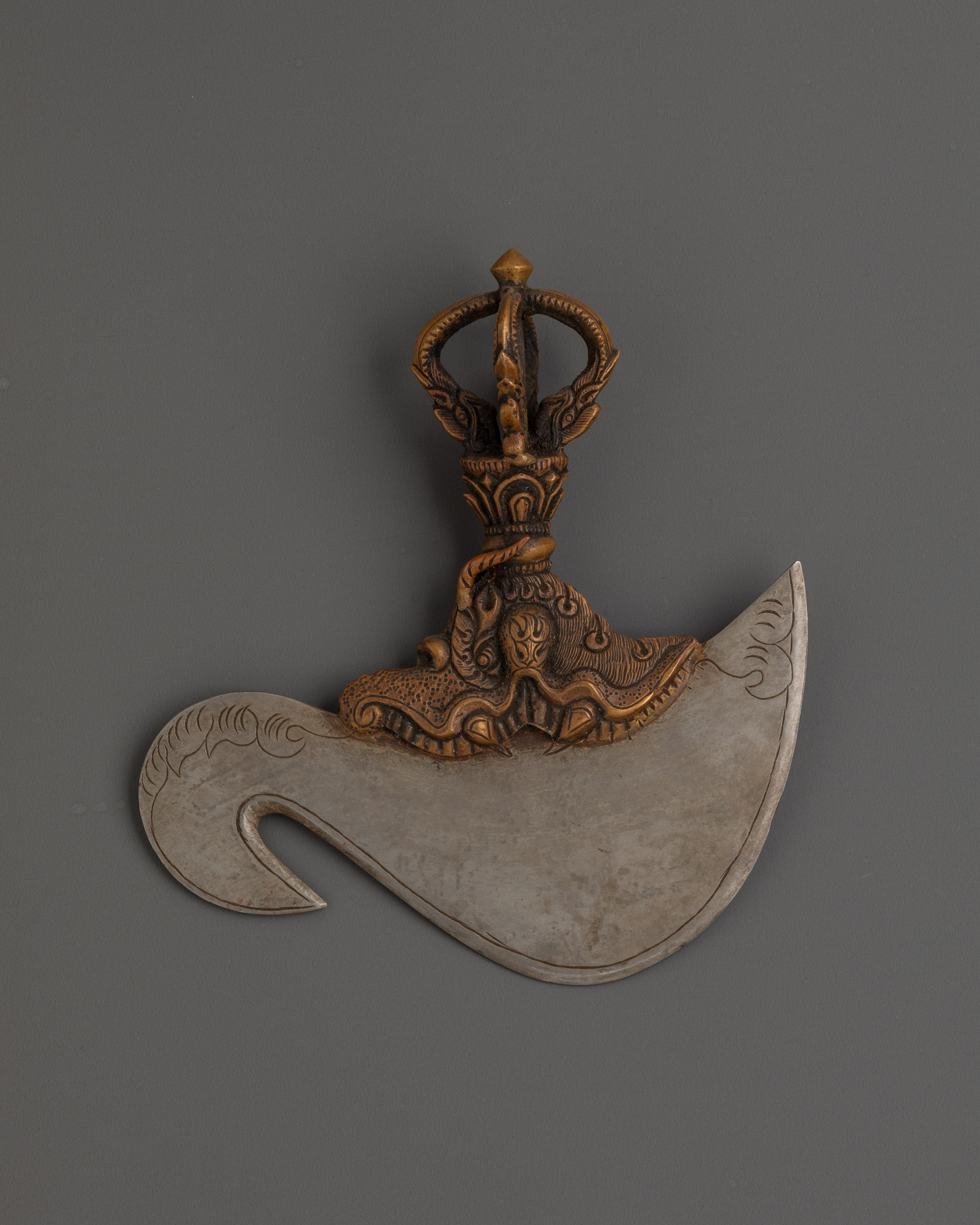 Handcrafted Buddhist Copper Kartika Knife for Rituals and Meditation
