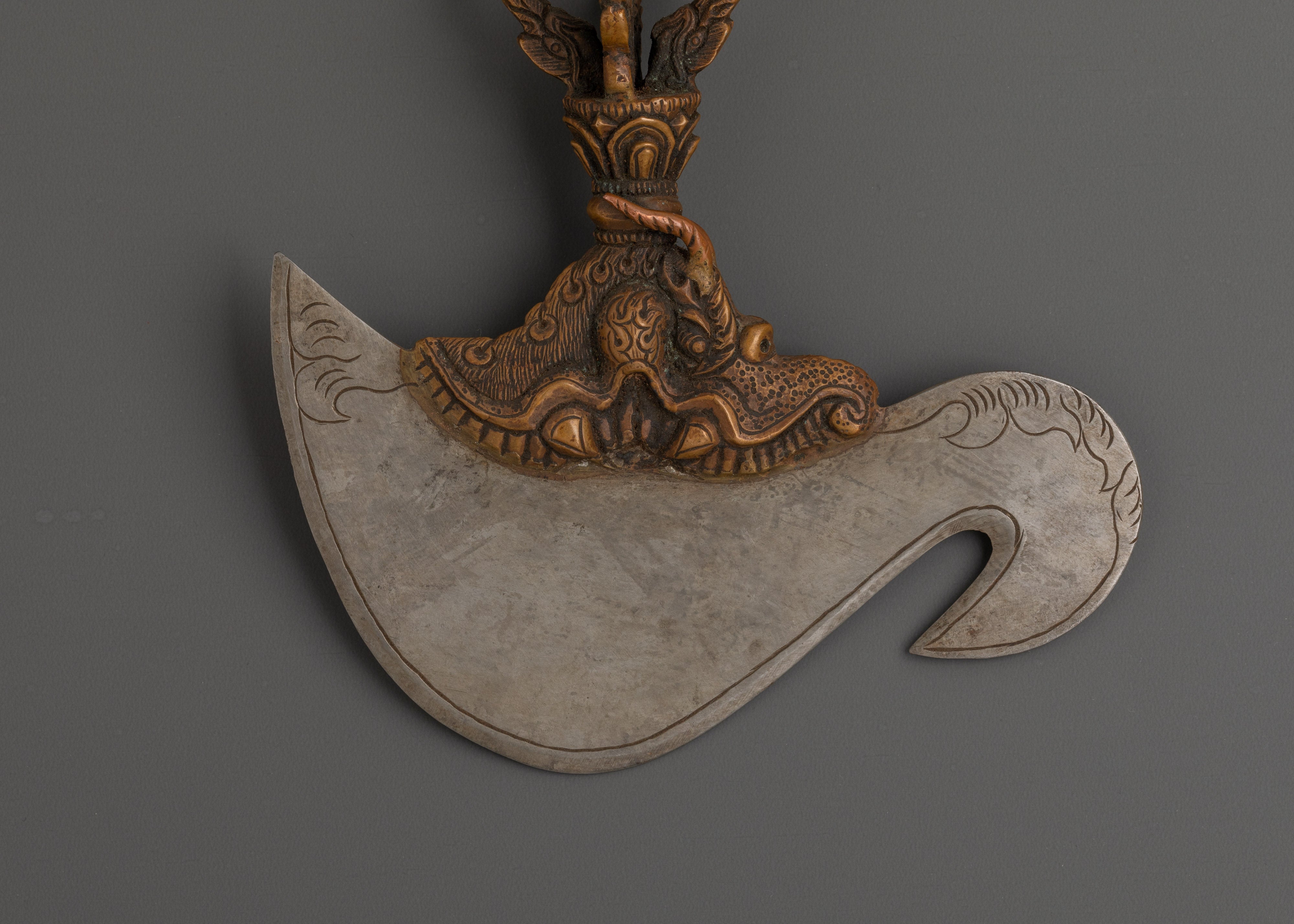 Handcrafted Buddhist Copper Kartika Knife for Rituals and Meditation