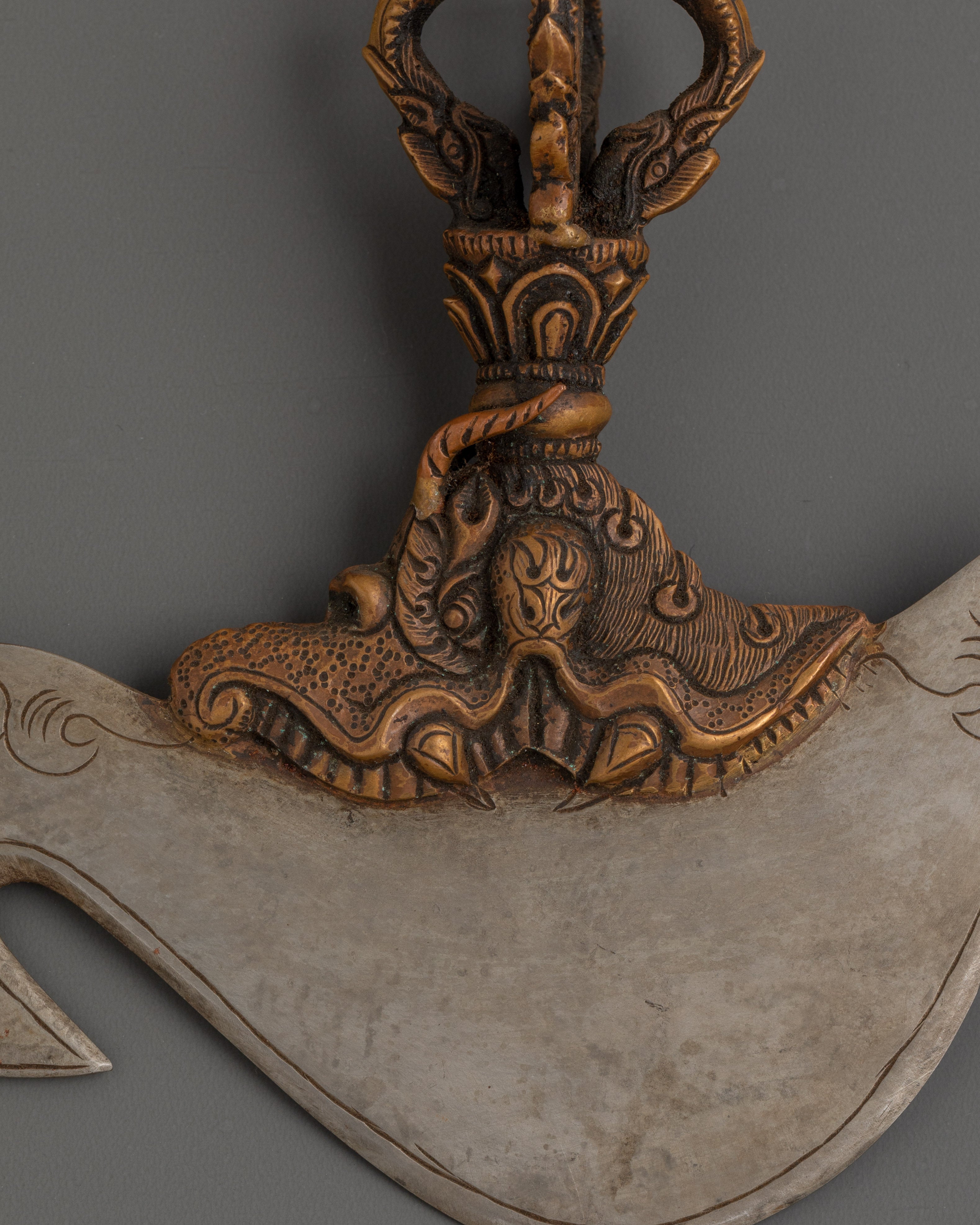 Handcrafted Buddhist Copper Kartika Knife for Rituals and Meditation