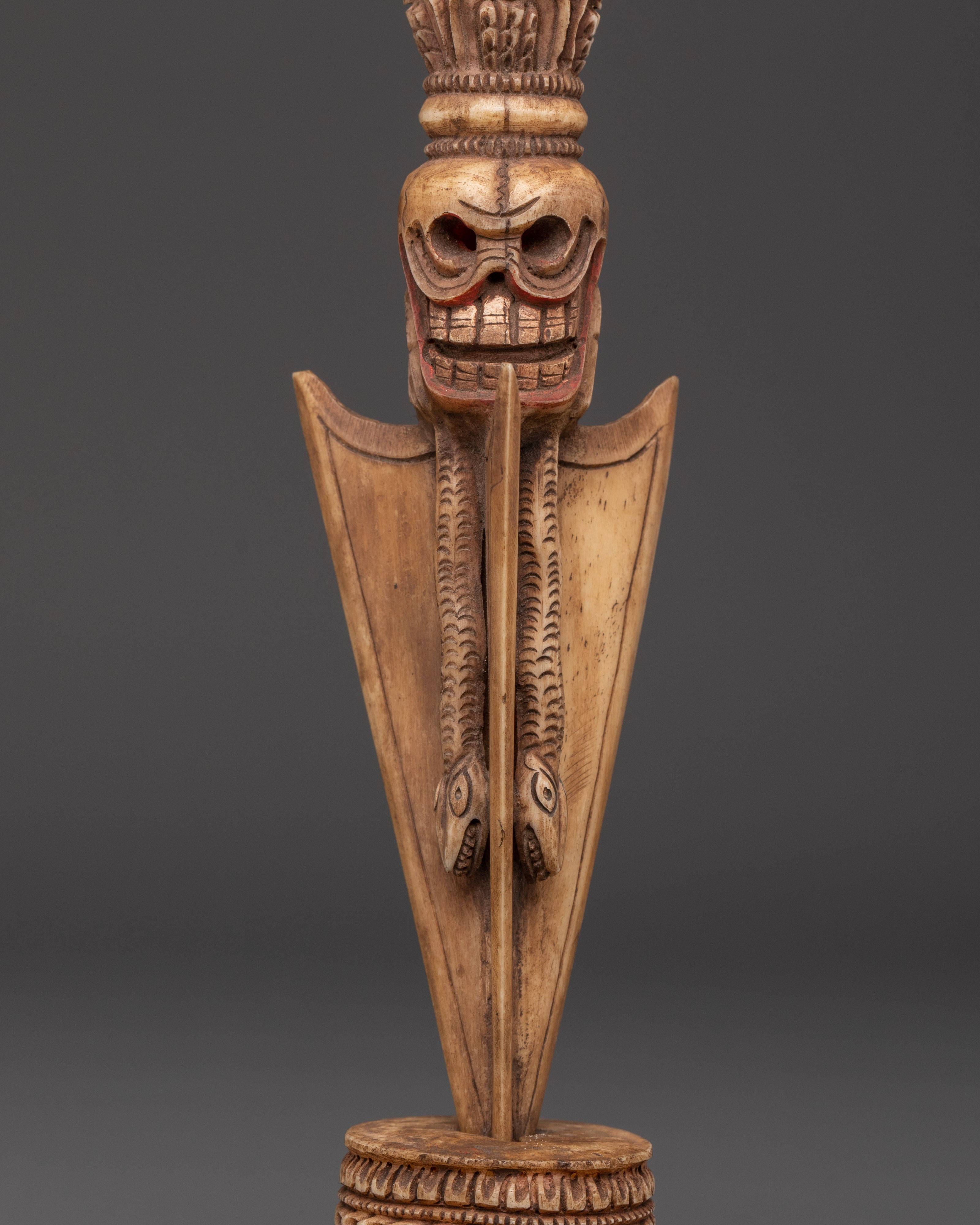 Hand-Carved Yak Bone Tibetan Phurba Dagger | Sacred Ritual Tool