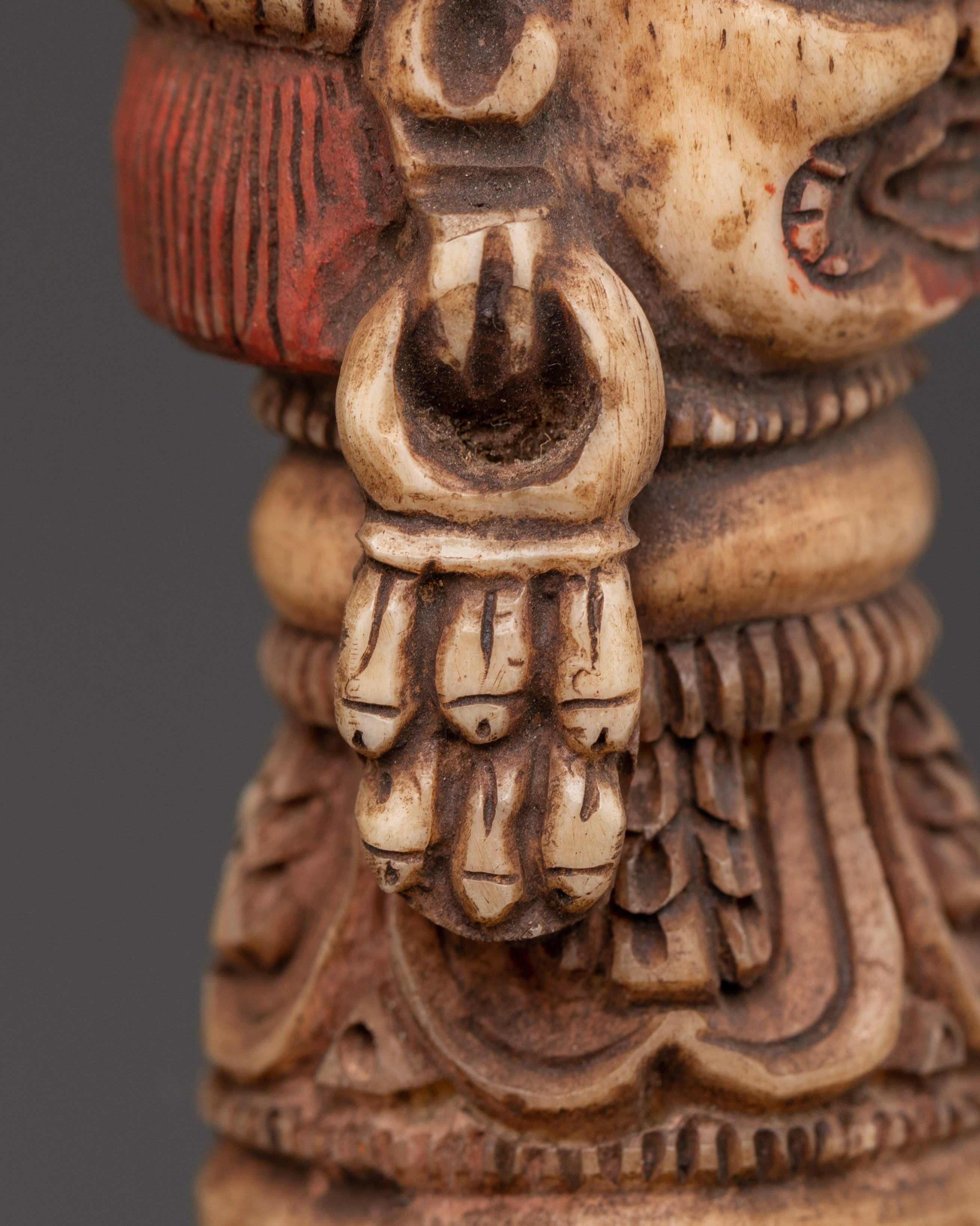 Hand-Carved Yak Bone Tibetan Phurba Dagger | Sacred Ritual Tool