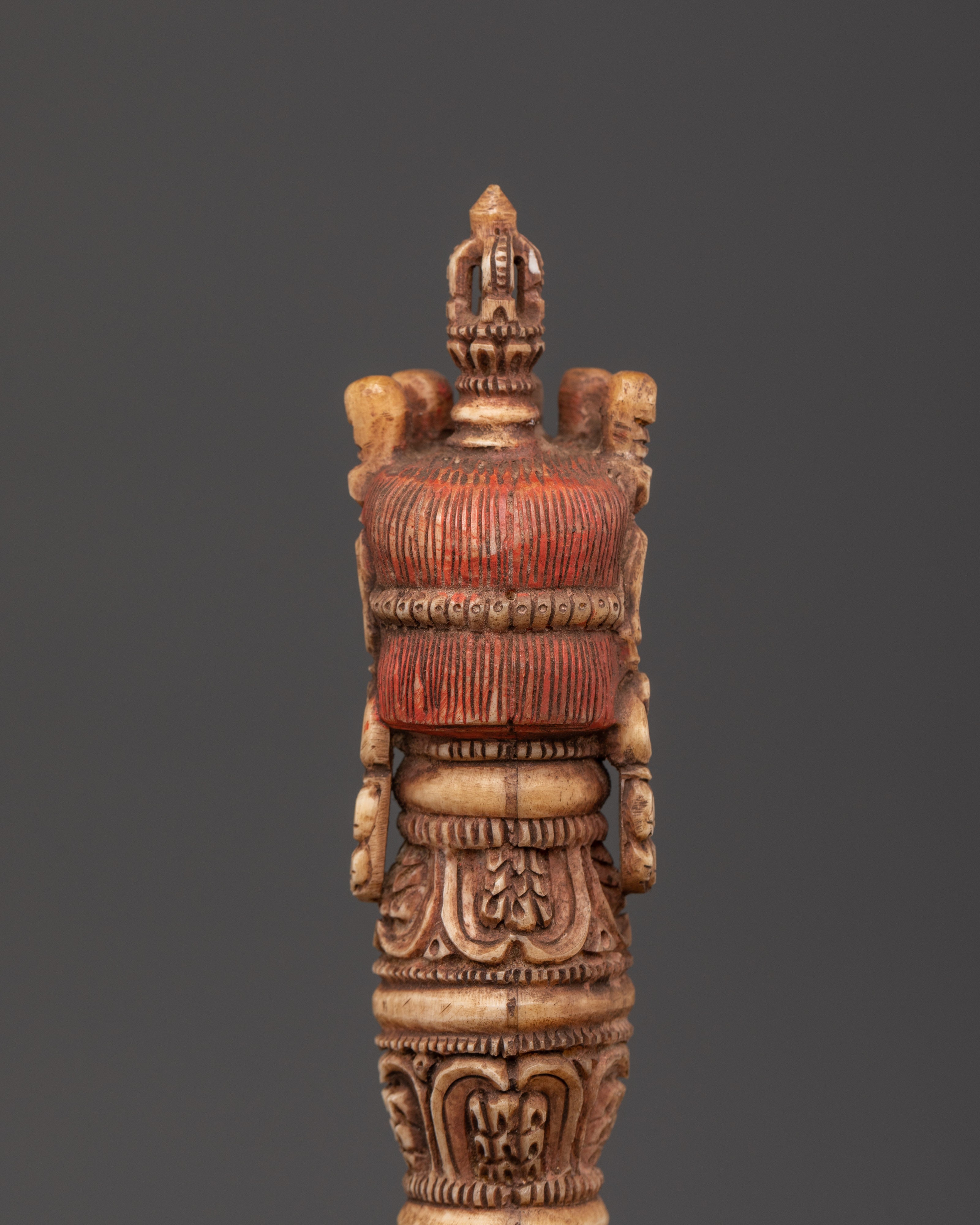 Hand-Carved Yak Bone Tibetan Phurba Dagger | Sacred Ritual Tool