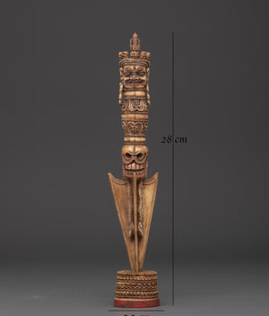 Hand-Carved Yak Bone Tibetan Phurba Dagger | Sacred Ritual Tool