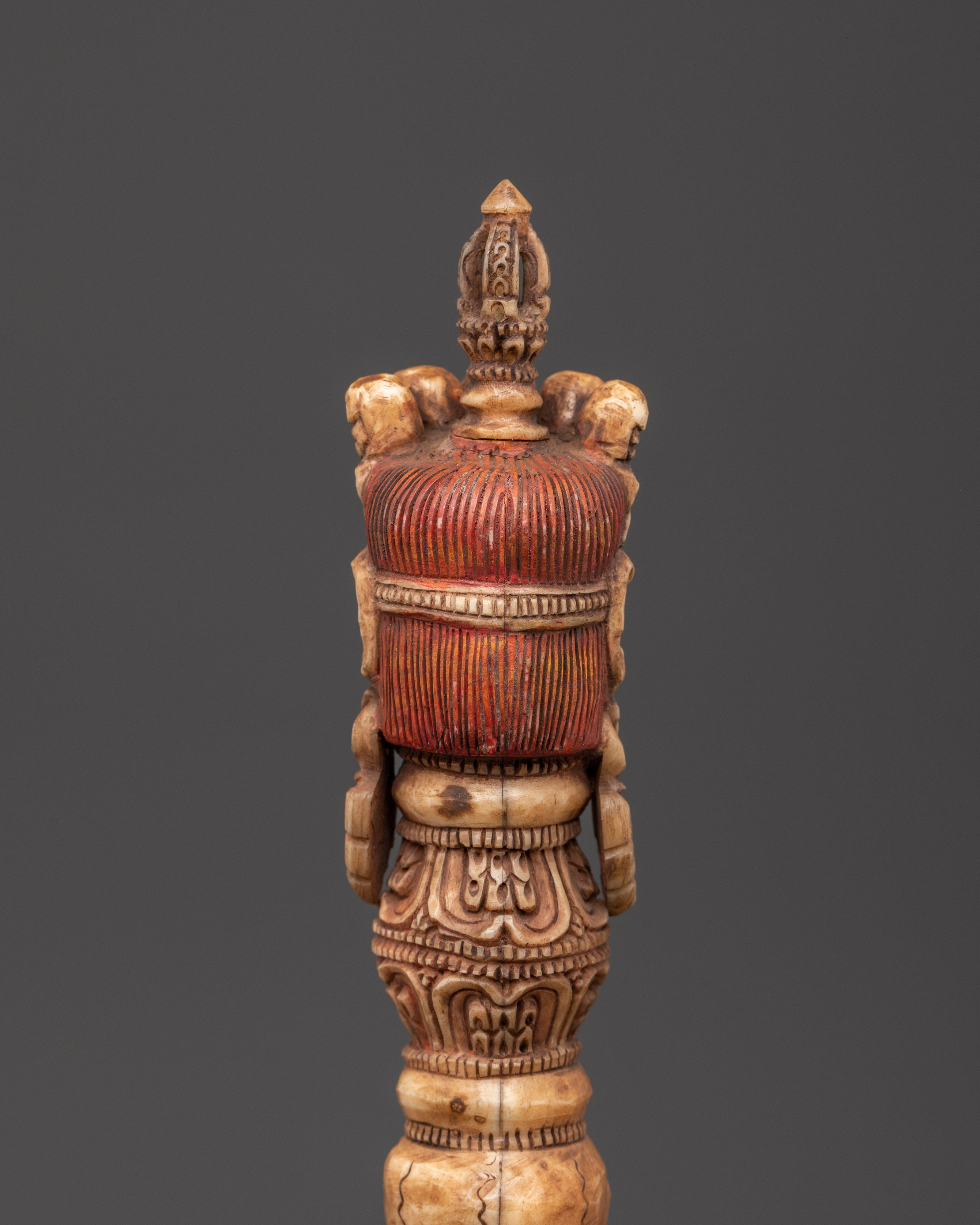 Hand-Carved Tibetan Yak Bone Phurba Dagger | Sacred Ritual Tool