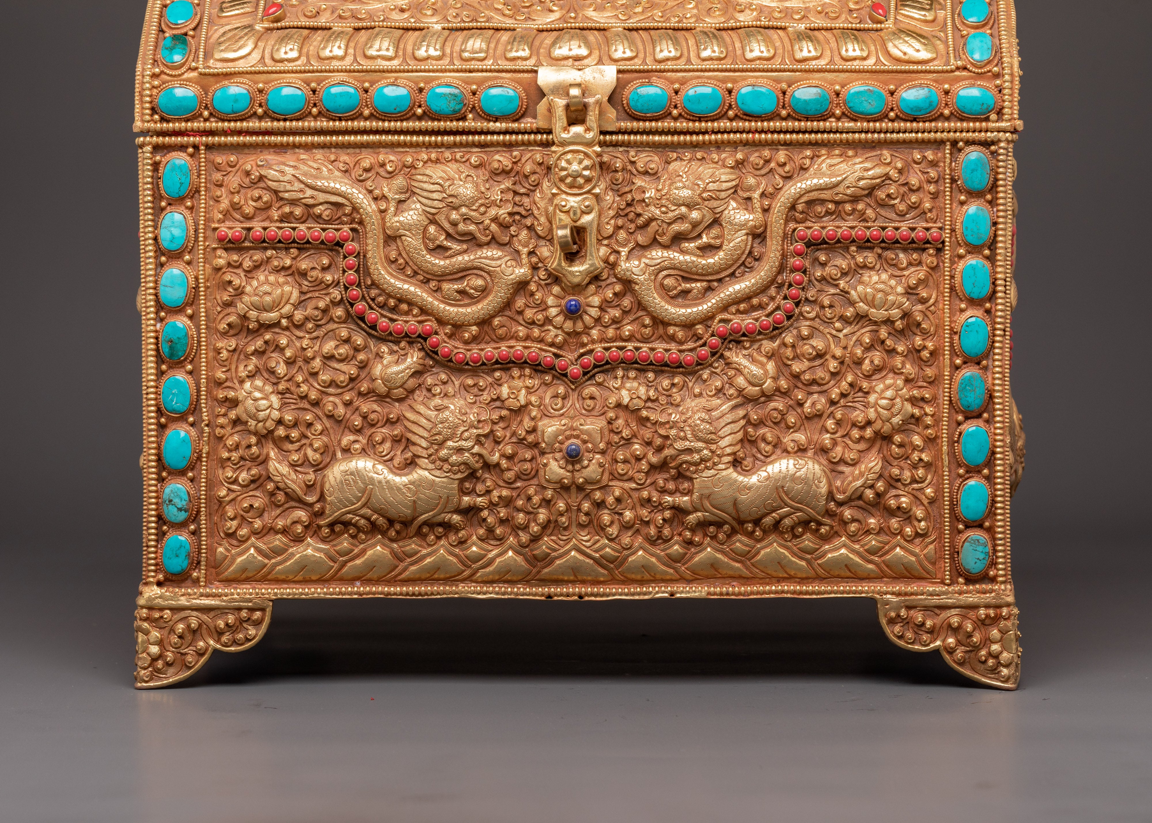 Luxury Storage Chest | Handcrafted Copper & Gold Plated Decorative Box