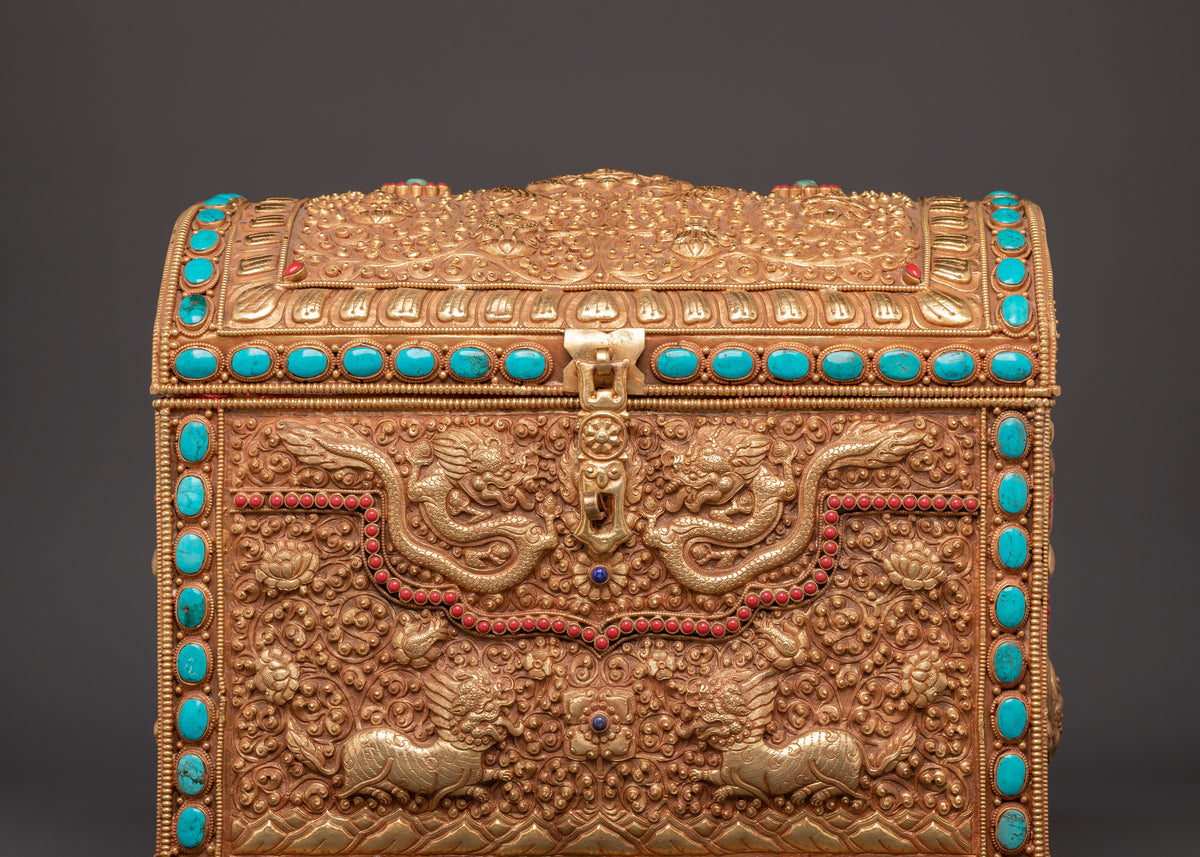 Luxury Storage Chest | Handcrafted Copper & Gold Plated Decorative Box