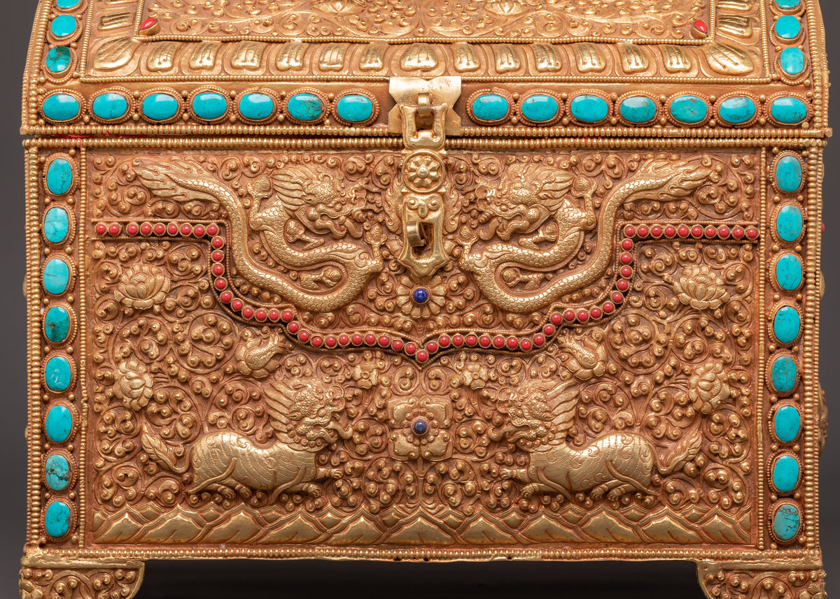 Luxury Storage Chest | Handcrafted Copper & Gold Plated Decorative Box