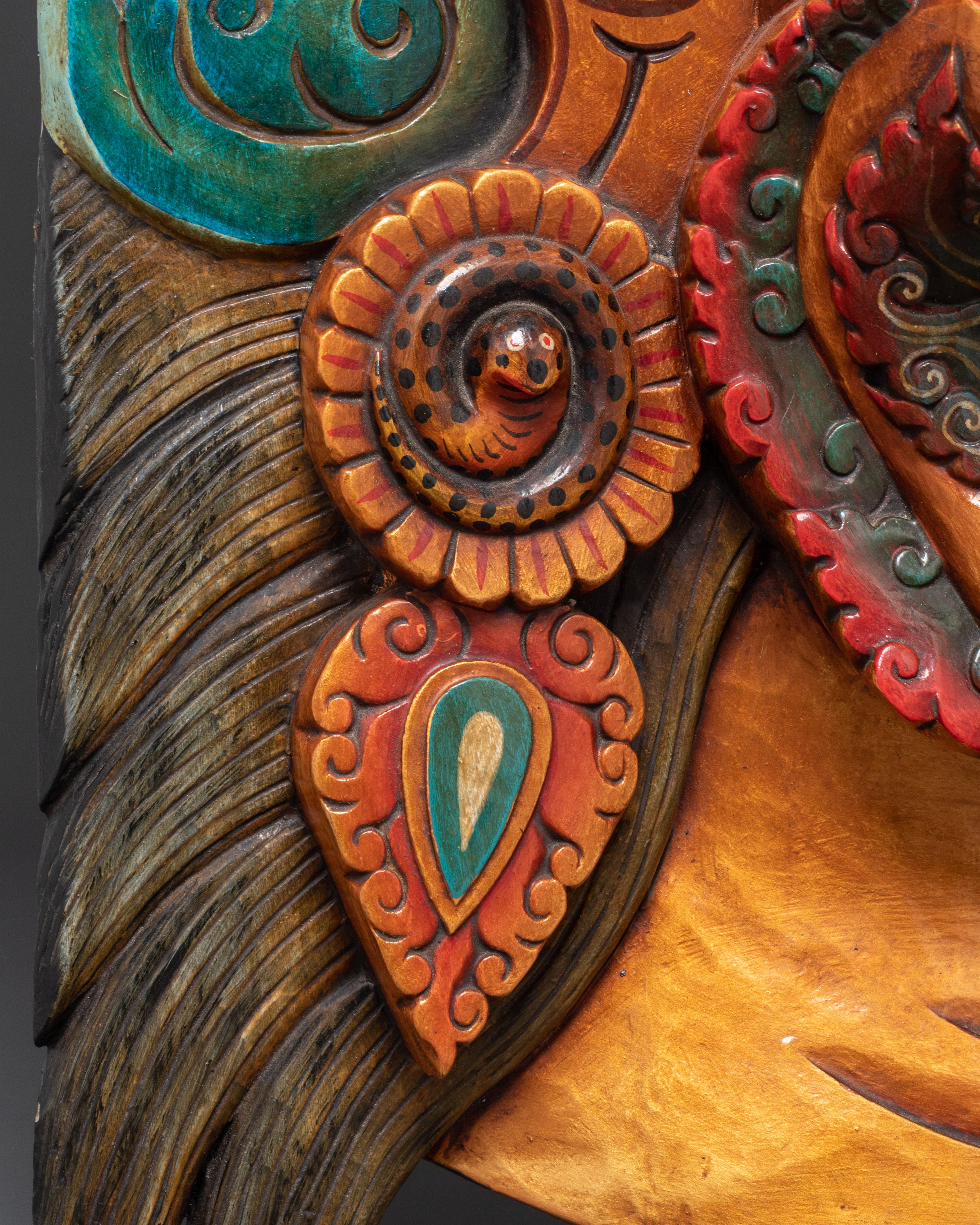 Decorative Spiritual Bhairav Mask Wall Hanging | Handcrafted Tibetan Protector Deity Mask