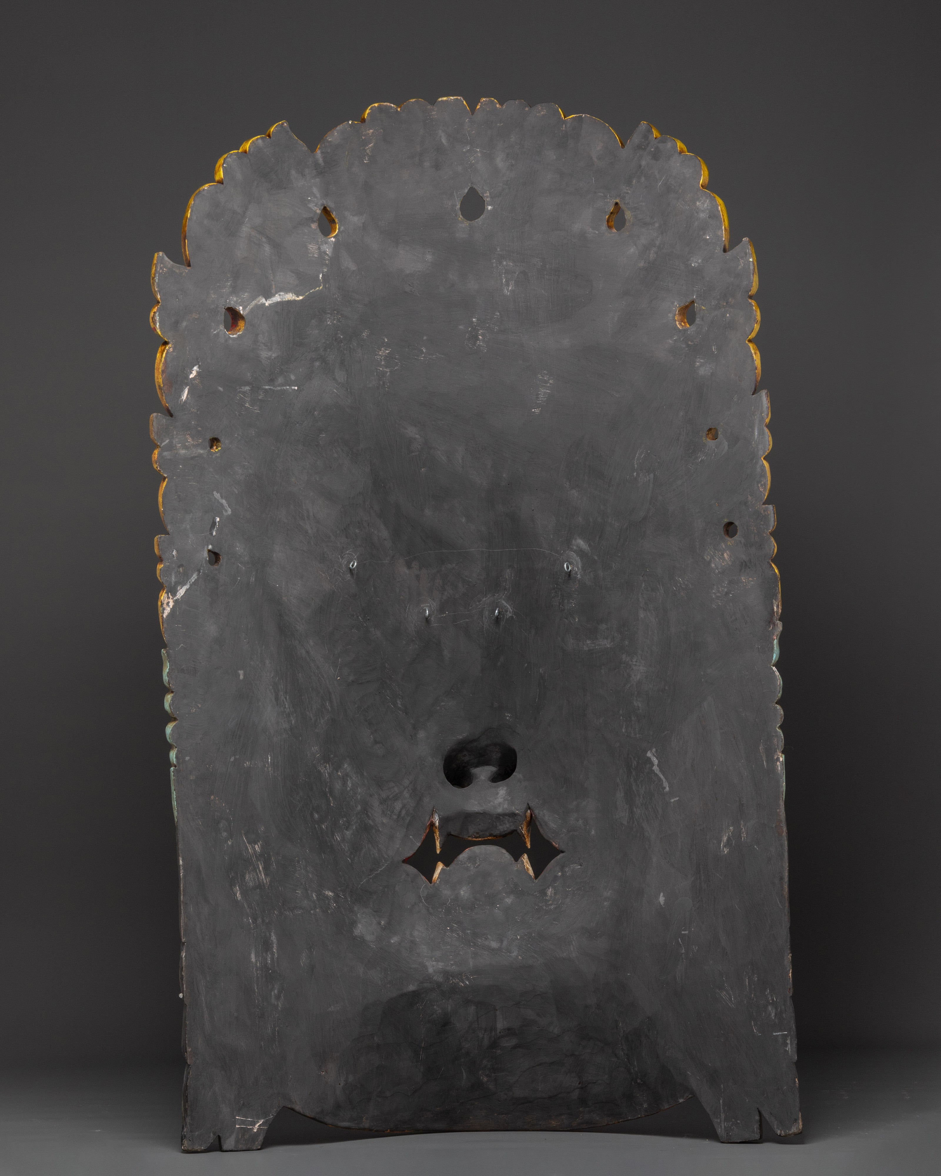 Decorative Spiritual Bhairav Mask Wall Hanging | Handcrafted Tibetan Protector Deity Mask