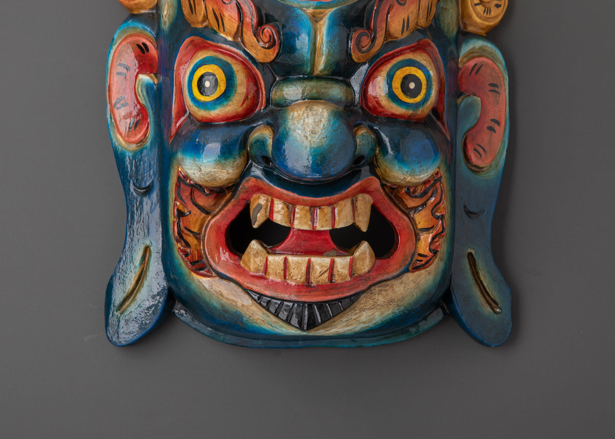 Hand-Painted Wall Hanging |  Traditional Wooden Mask Art for Ethnic Decor
