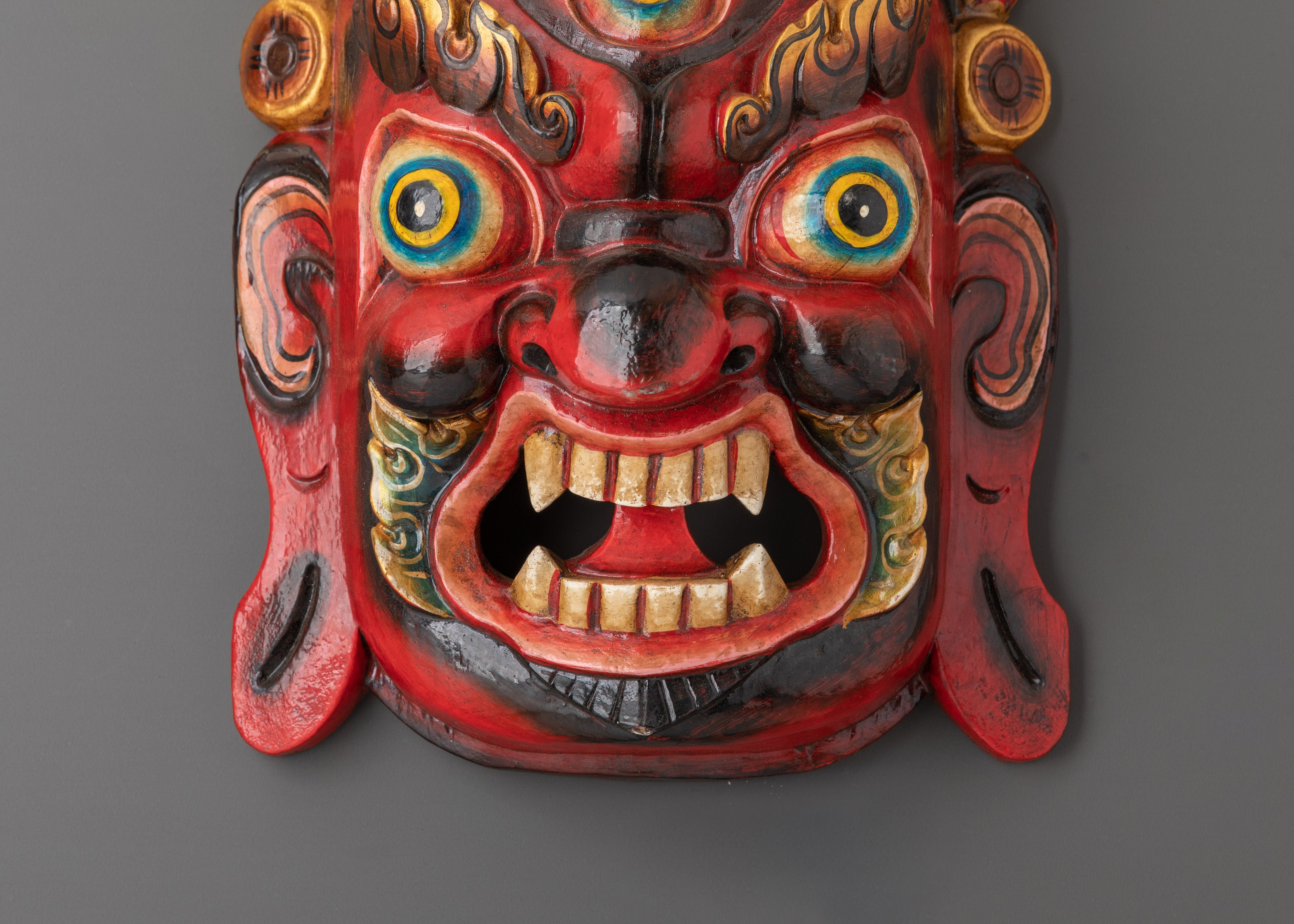 Traditional Tibetan Mask Decor | Ethnic Spiritual Wall Ornament