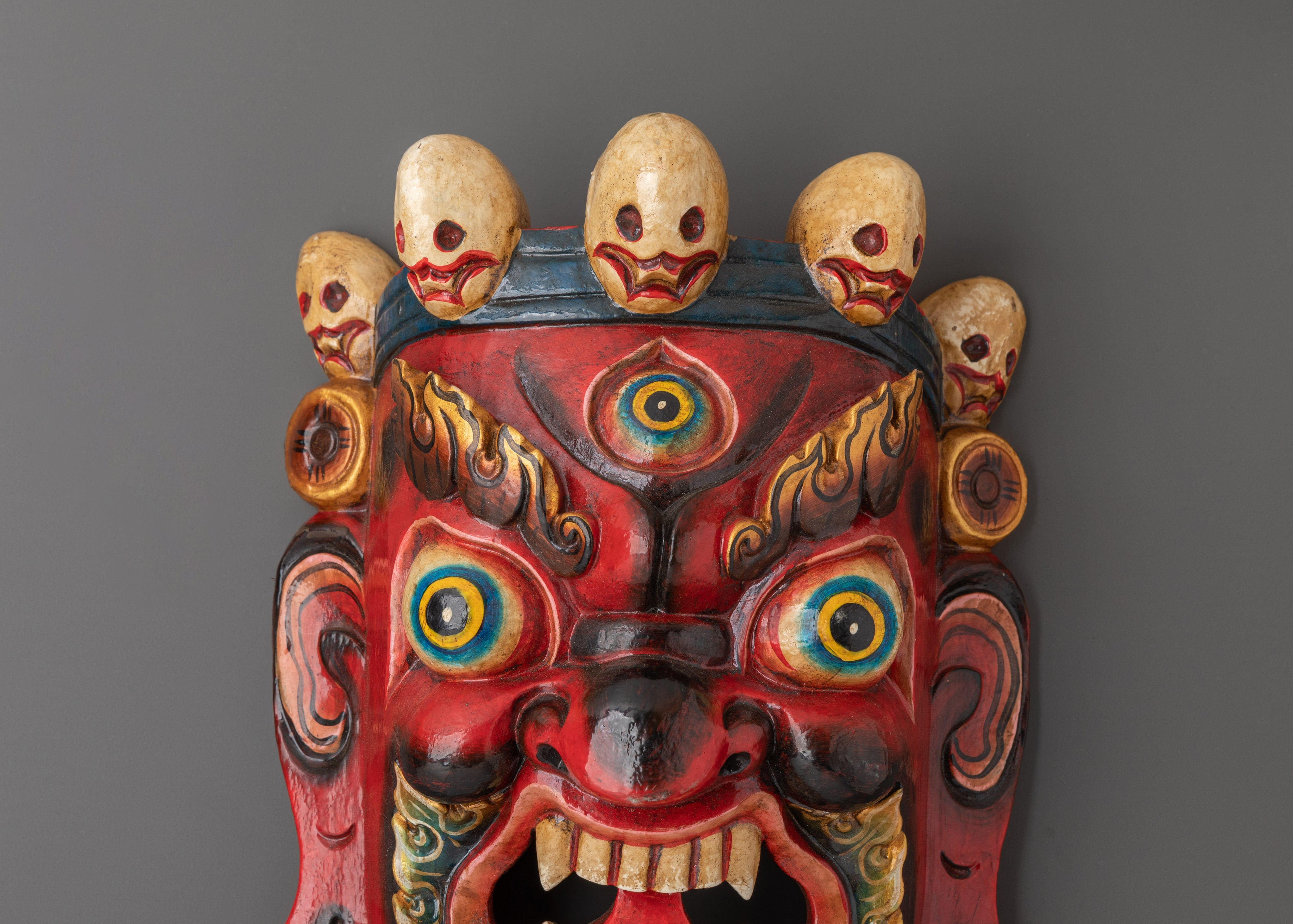 Traditional Tibetan Mask Decor | Ethnic Spiritual Wall Ornament