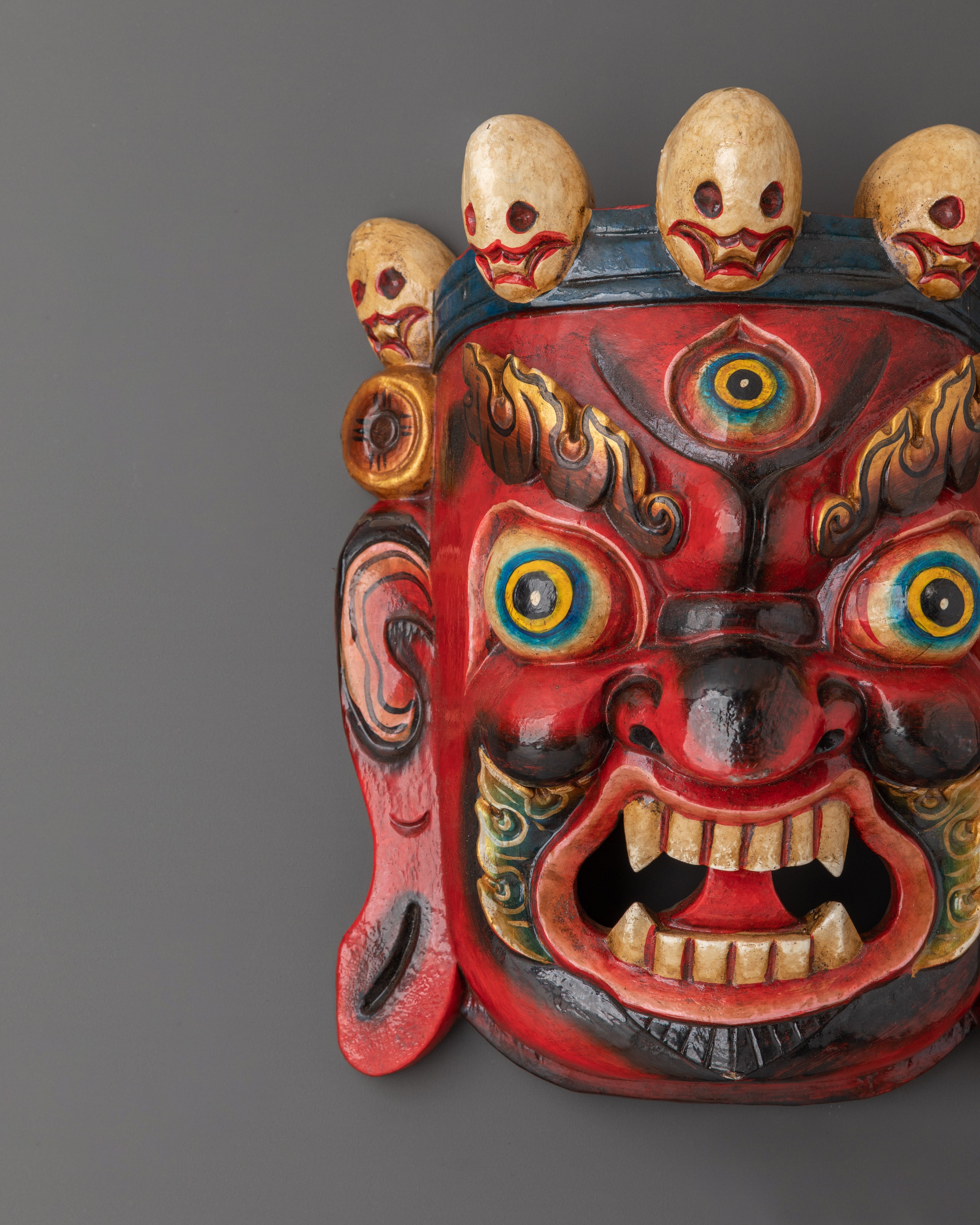 Traditional Tibetan Mask Decor | Ethnic Spiritual Wall Ornament