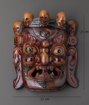 Mahakala Mask Wall Decor | Protective Deity Sacred Artwork
