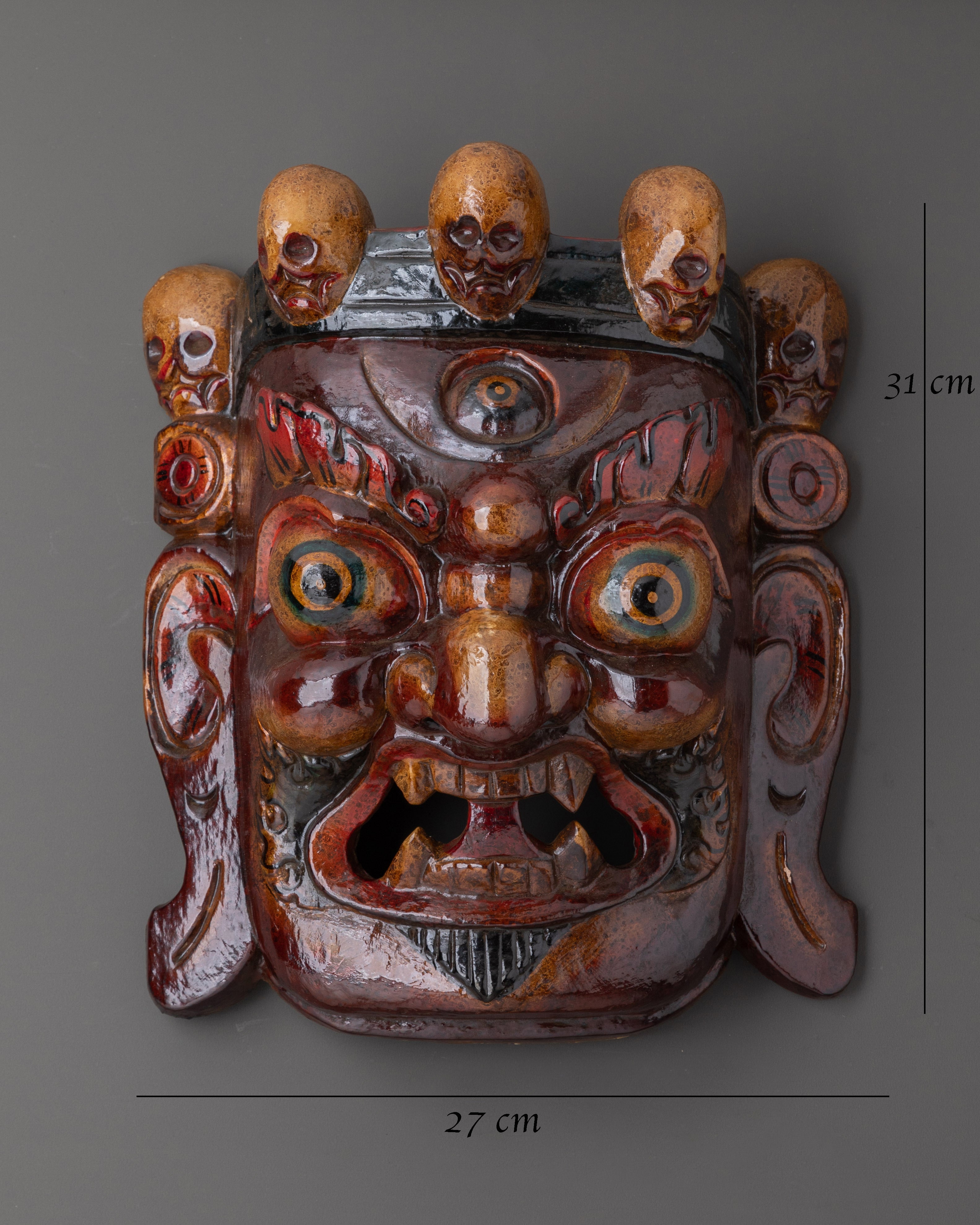 Mahakala Mask Wall Decor | Protective Deity Sacred Artwork