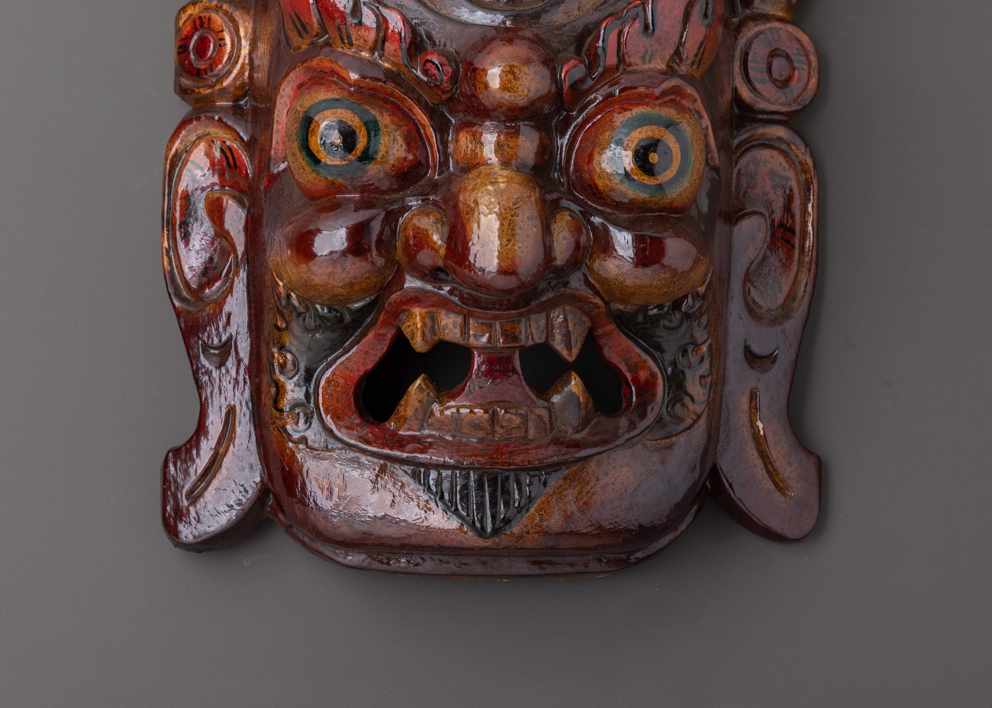 Mahakala Mask Wall Decor | Protective Deity Sacred Artwork