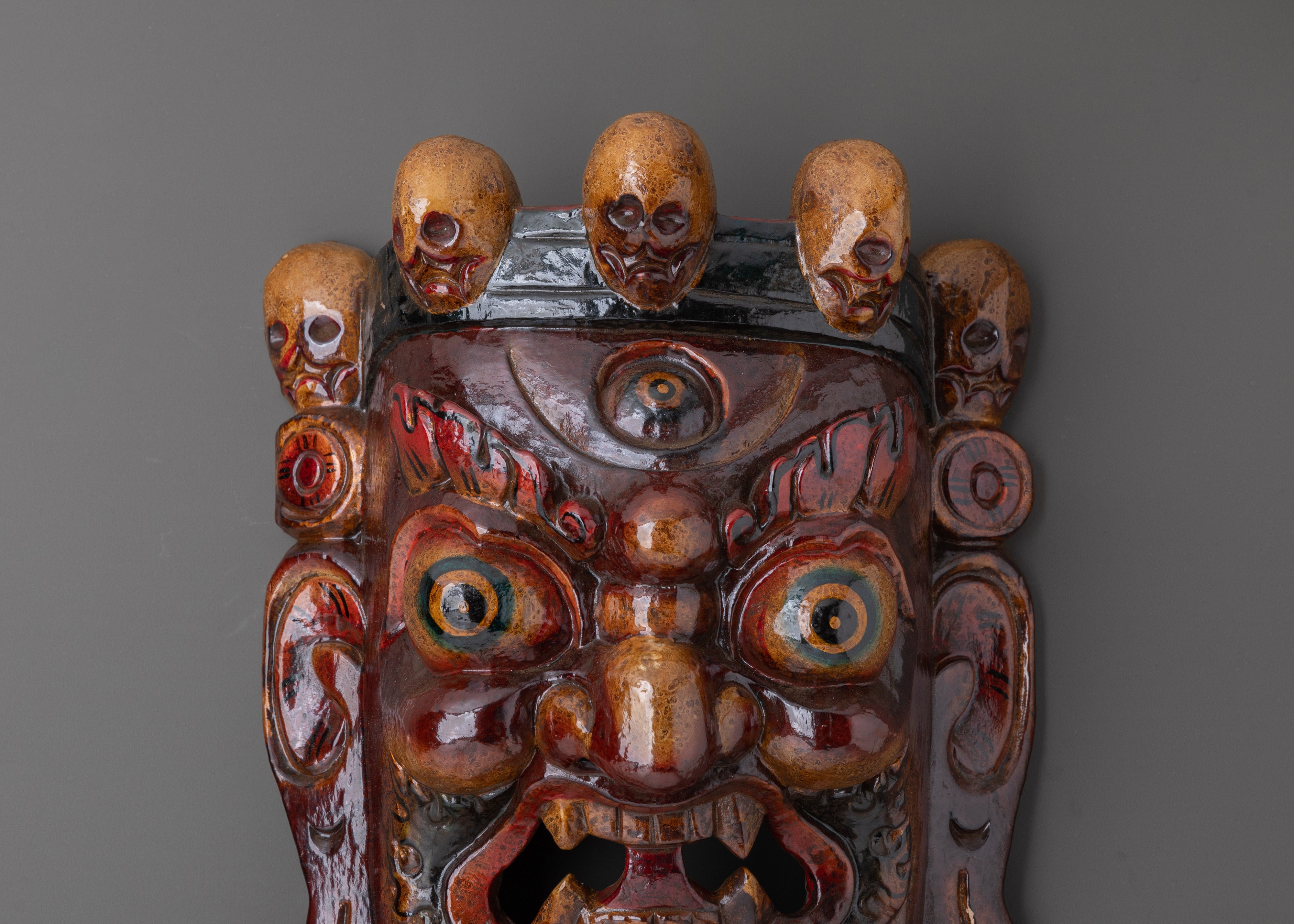 Mahakala Mask Wall Decor | Protective Deity Sacred Artwork