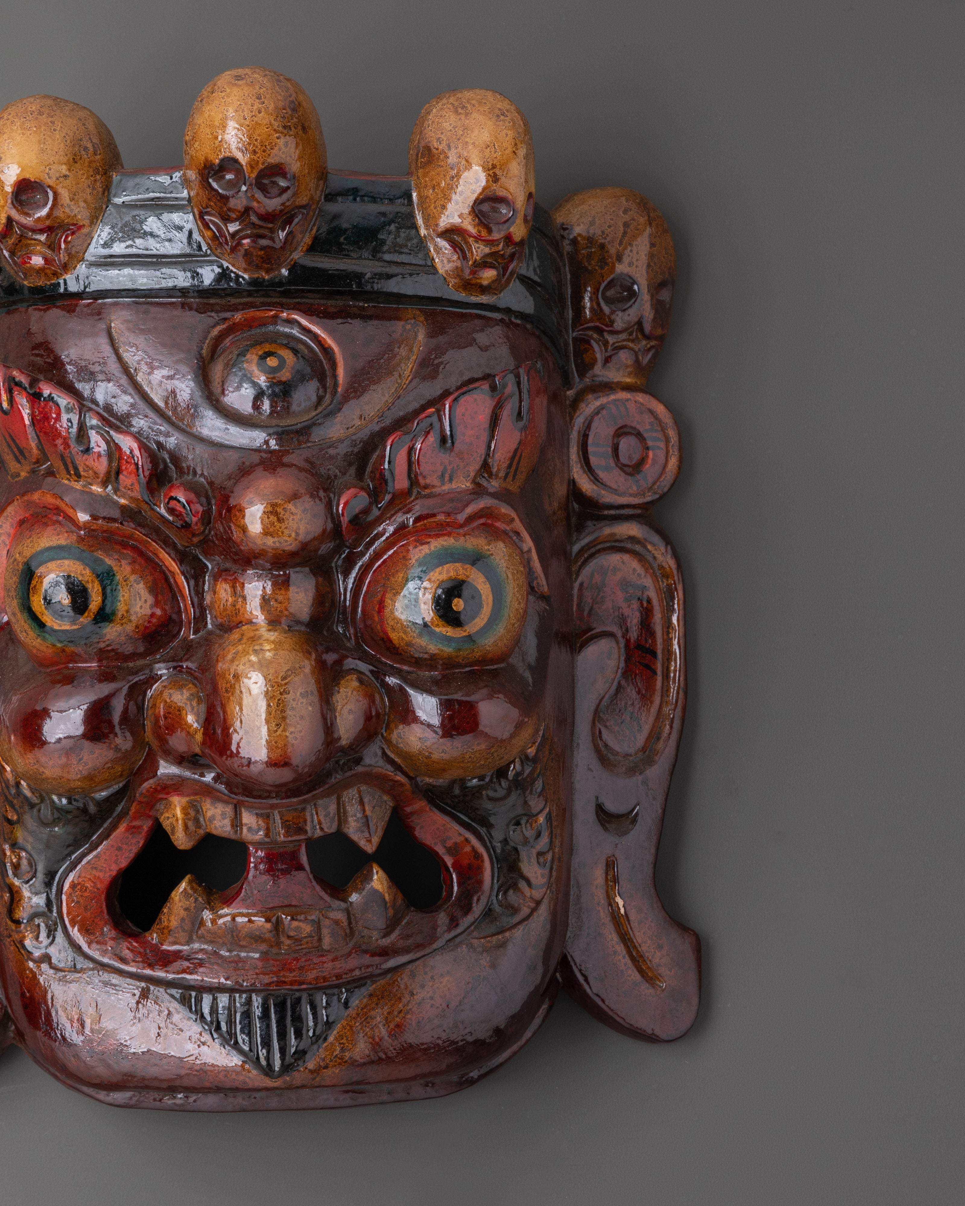 Mahakala Mask Wall Decor | Protective Deity Sacred Artwork