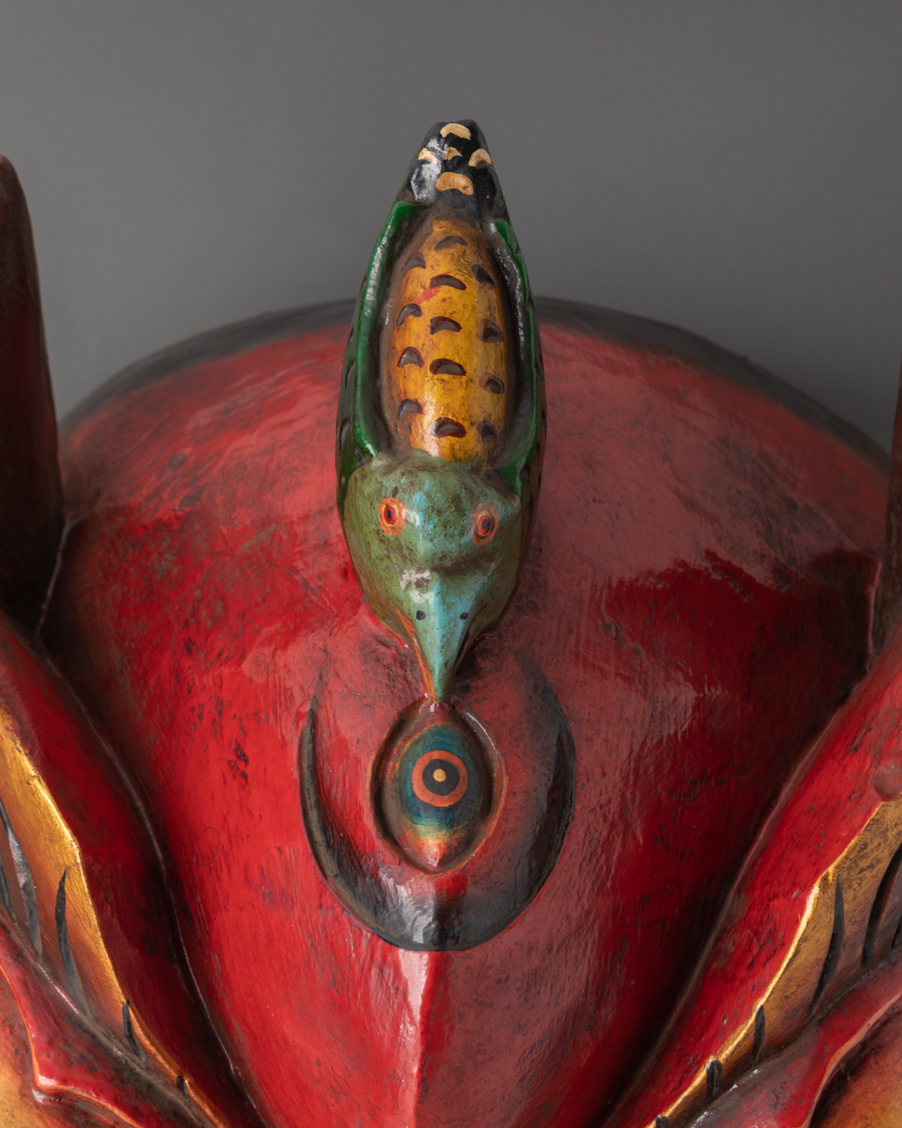Tibetan Wall Hanging Mask | Ritual Home Decor for Altar, Meditation or Sacred Space