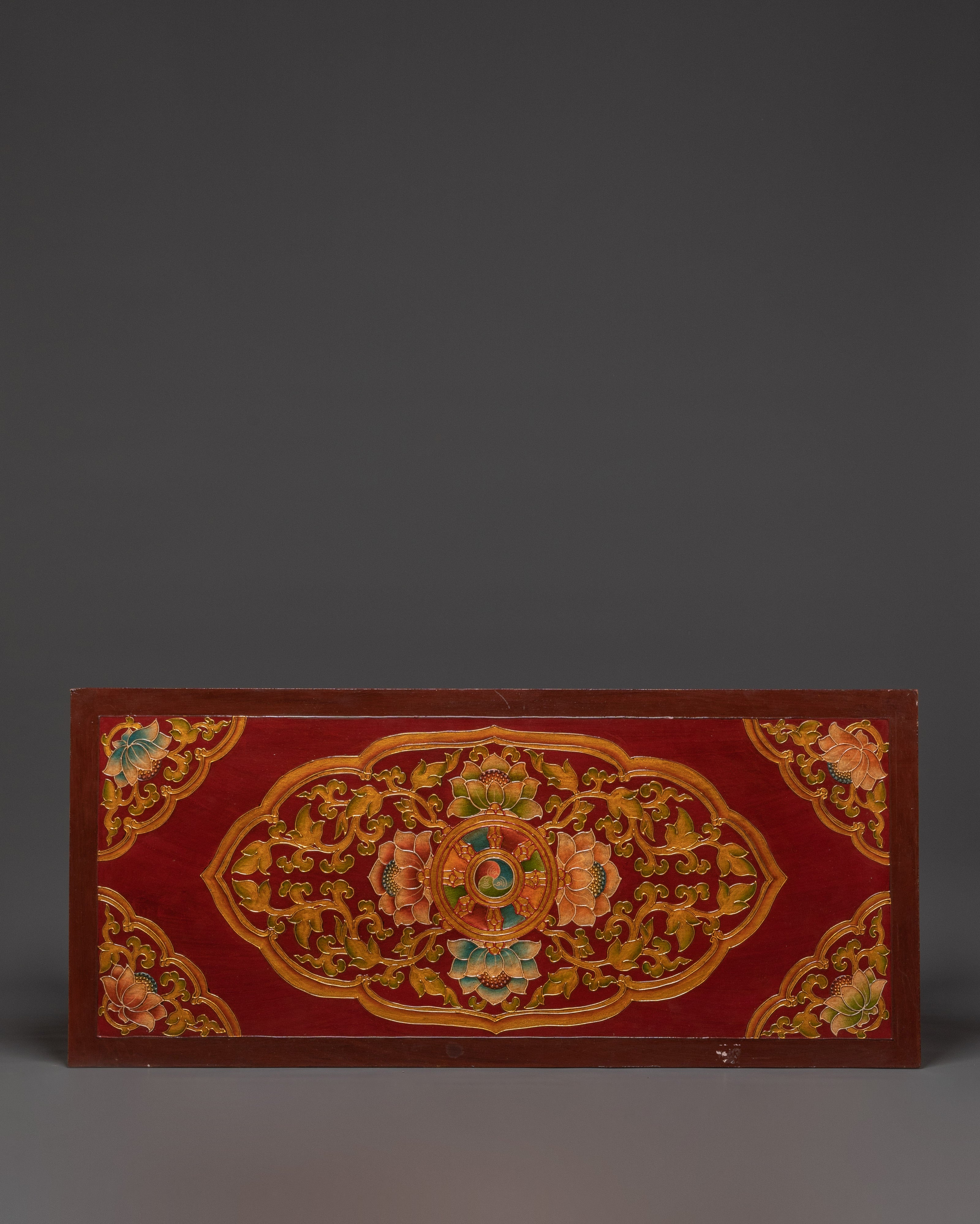 Handcrafted Tibetan Buddhist Sacred Folding Table | Vibrant Acrylic Buddhist Designs