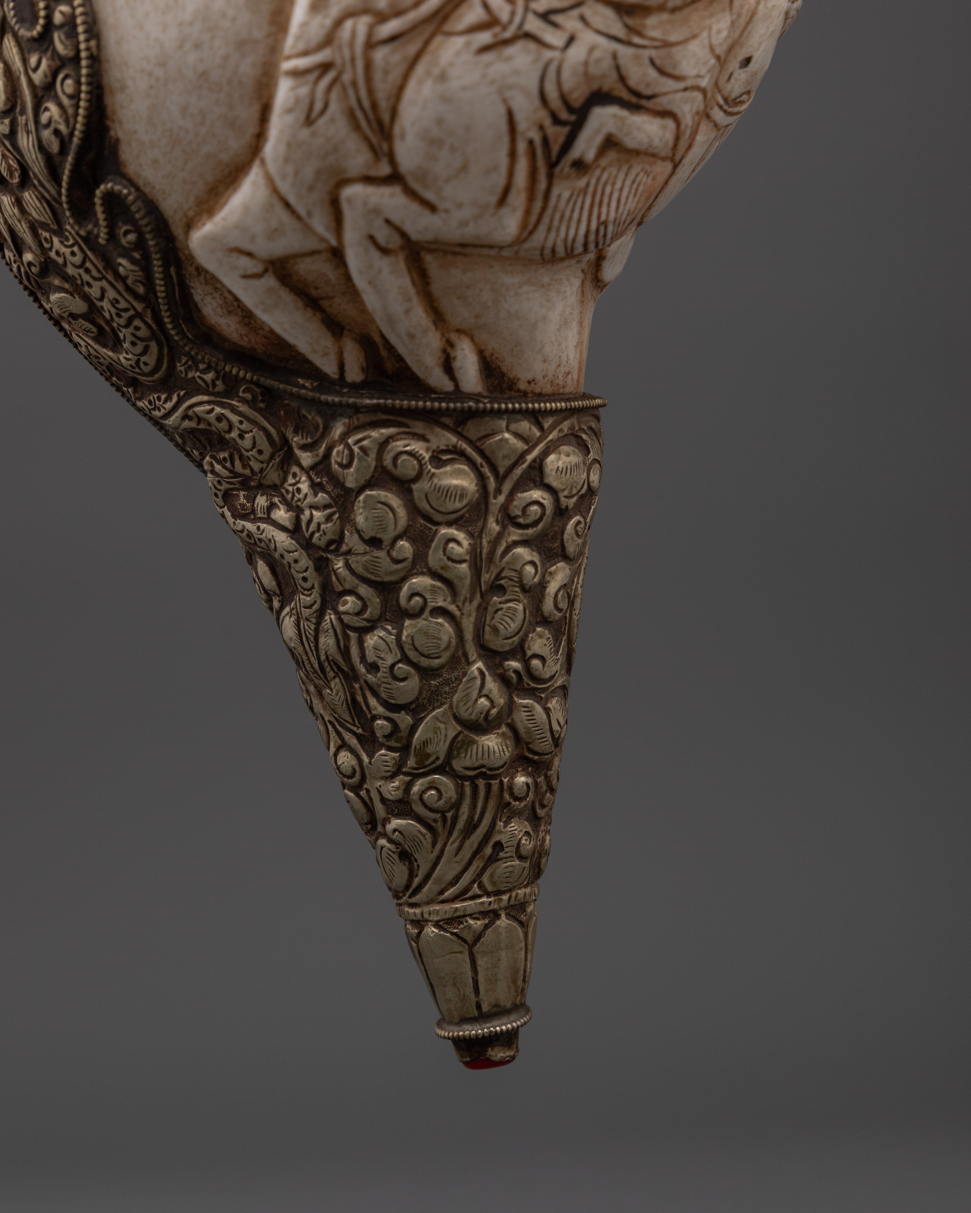Handcrafted Dharma Conch Shell | Sacred Copper Sound Offering