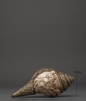 Handcrafted Dharma Conch Shell | Sacred Copper Sound Offering