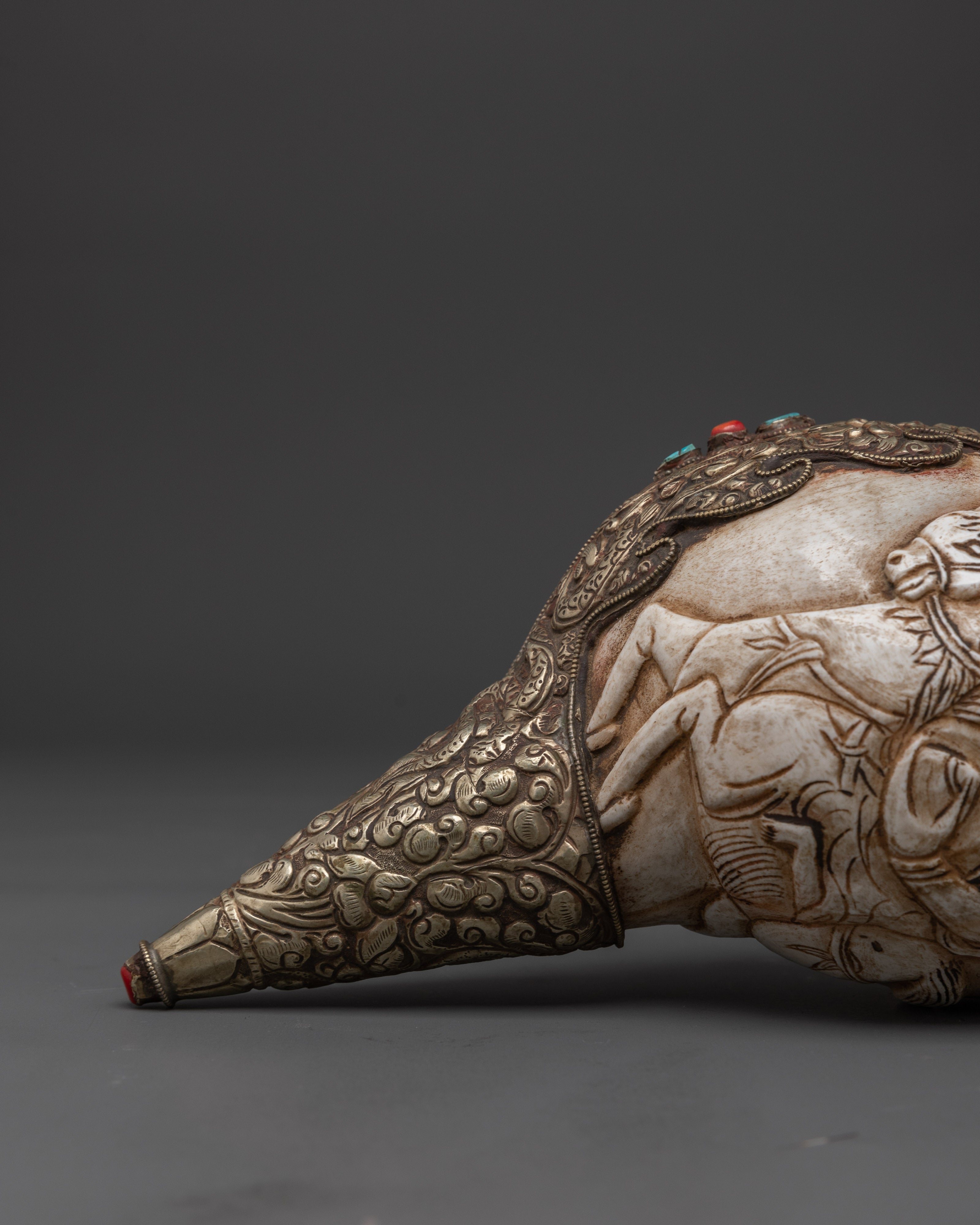 Handcrafted Dharma Conch Shell | Sacred Copper Sound Offering