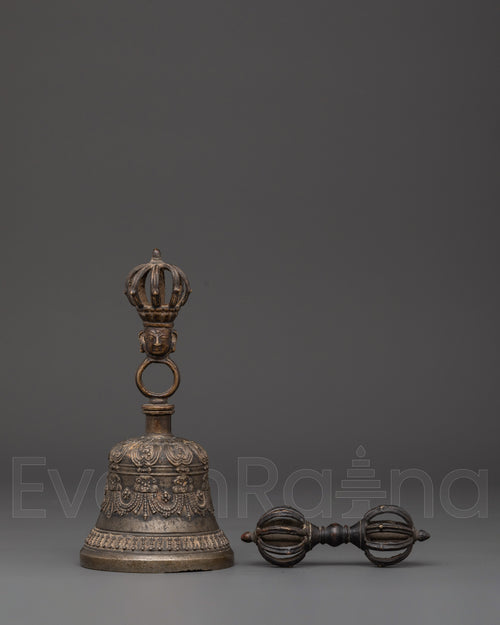 Handcrafted Bronze Bell and Vajra Set | For Inner Peace & Energy Balance