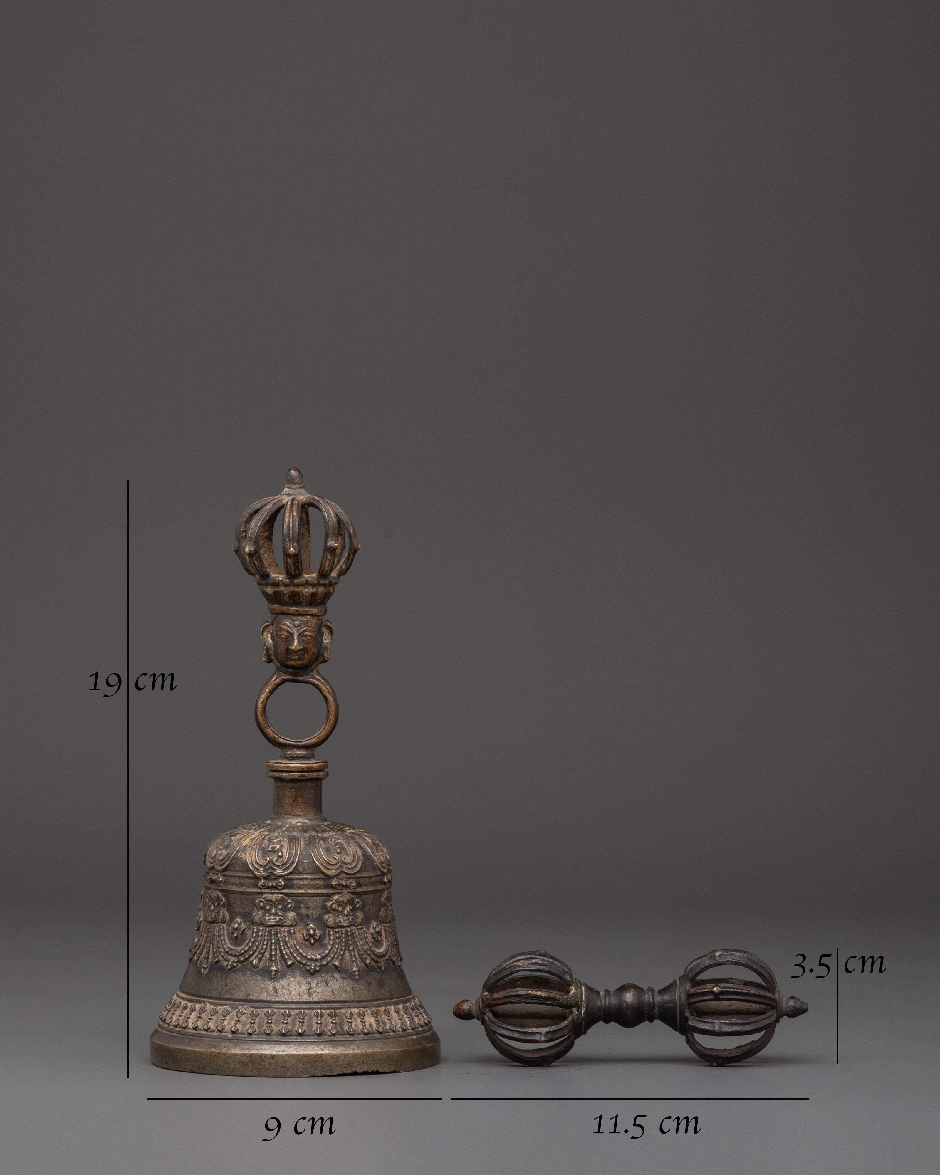 Handcrafted Bronze Bell and Vajra Set | For Inner Peace & Energy Balance
