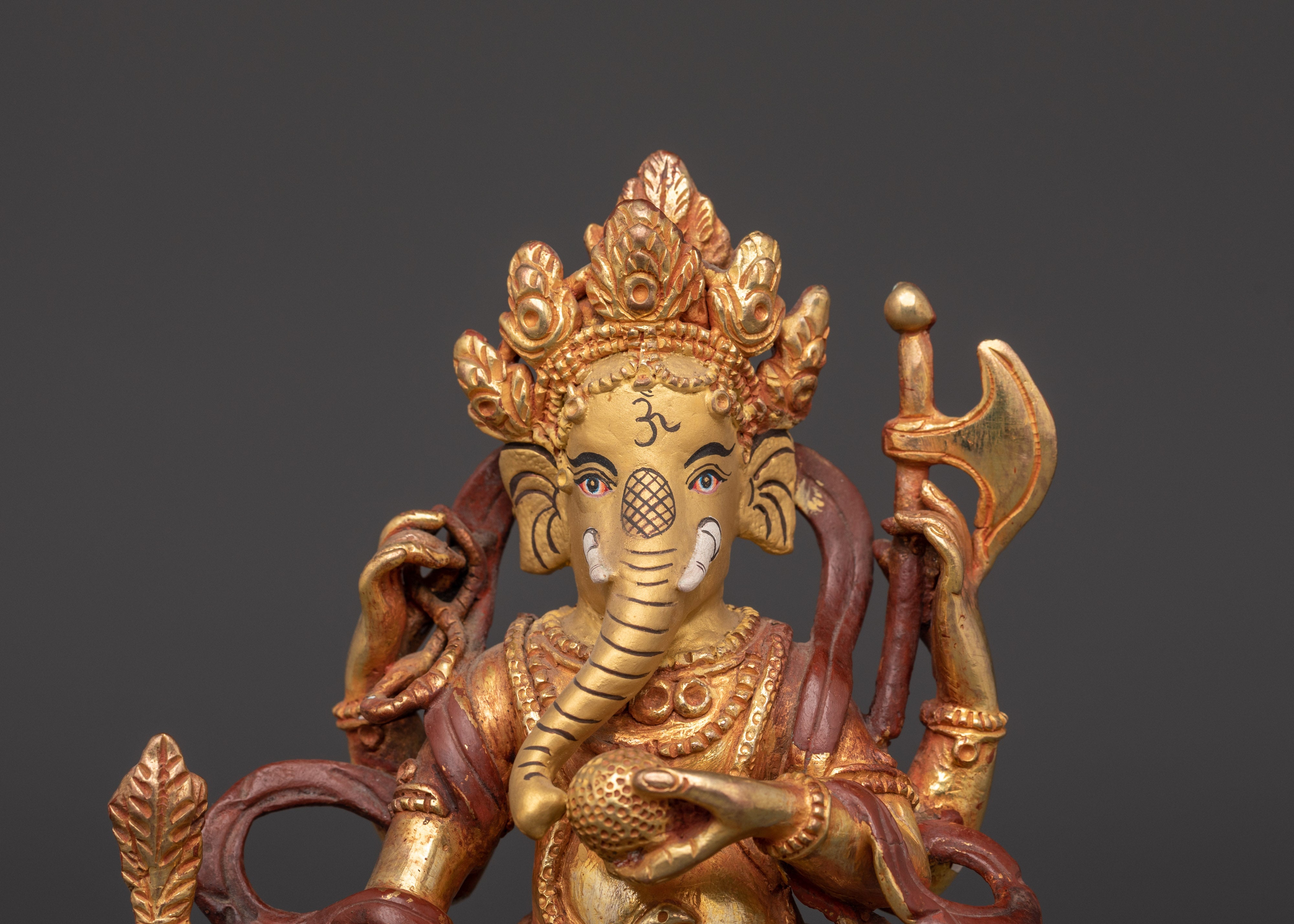 Handcrafted Lord Ganesha Figurine | Copper and Gold Plated Ganesh Statue