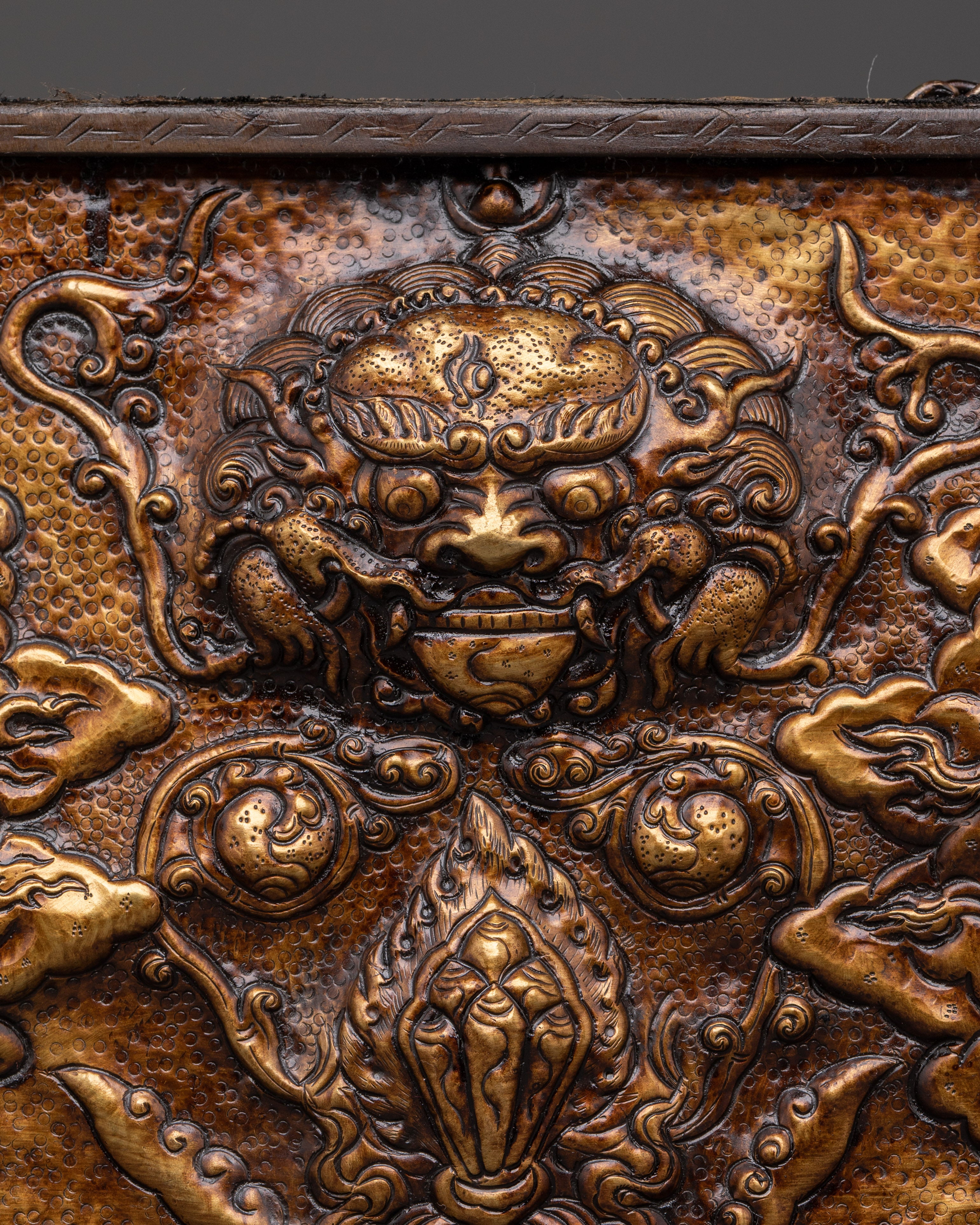 Dragon Motif Wall Art | Handcrafted Brass & Iron Wall Hanging