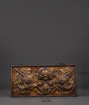 Dragon Motif Wall Art | Handcrafted Brass & Iron Wall Hanging