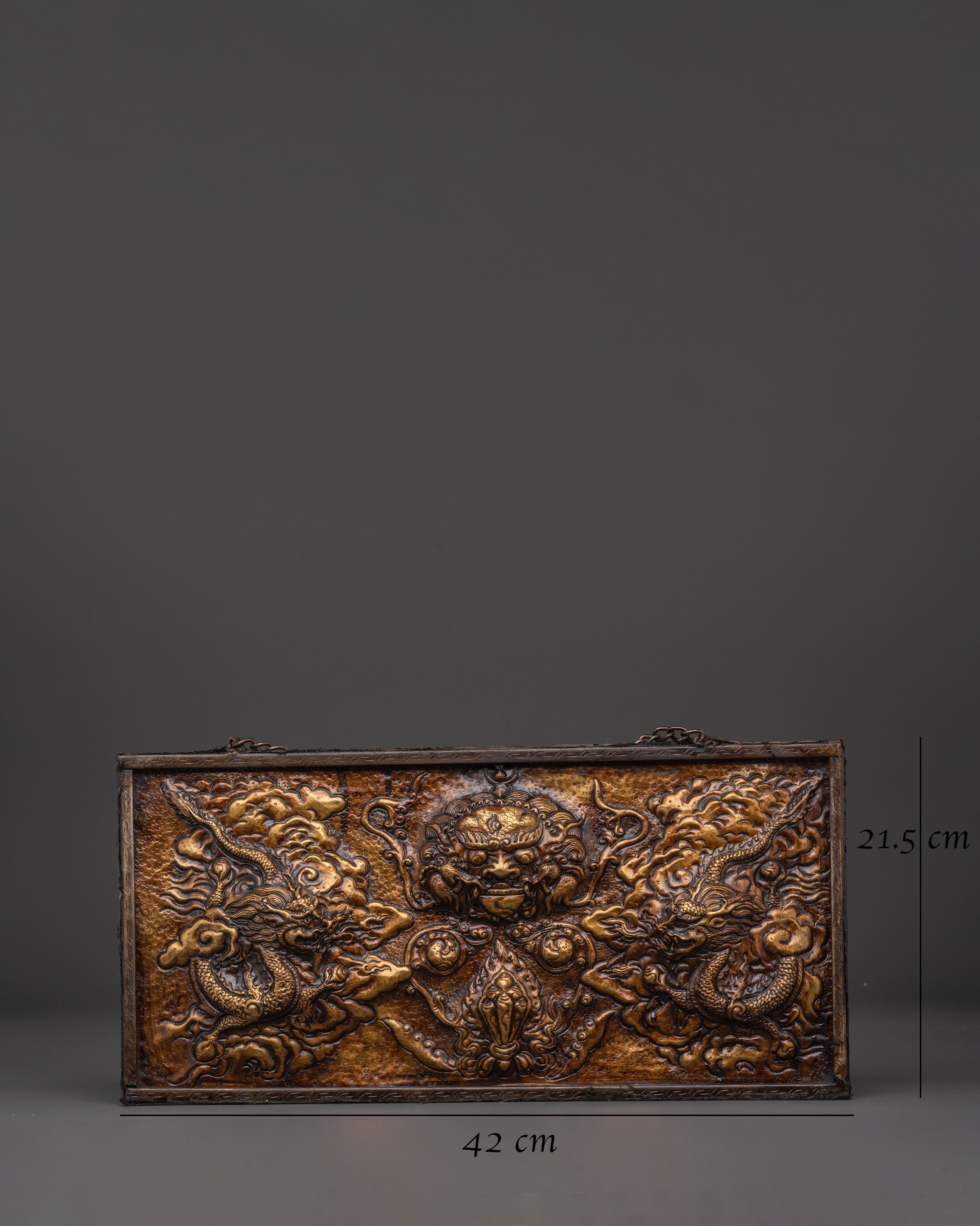 Dragon Motif Wall Art | Handcrafted Brass & Iron Wall Hanging
