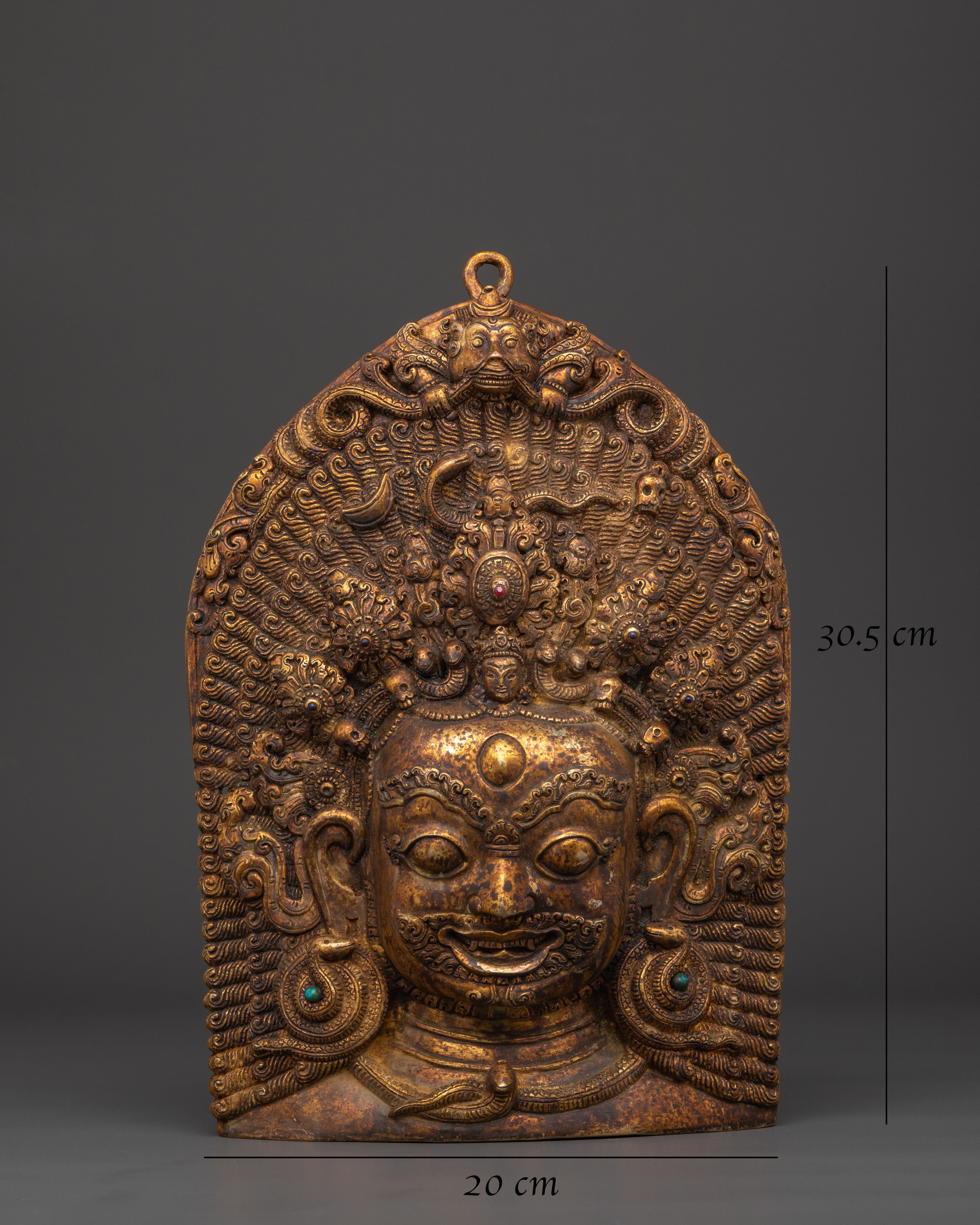 Mahakala Copper Wall Hanging | Fierce Protector Deity for Spiritual Strength