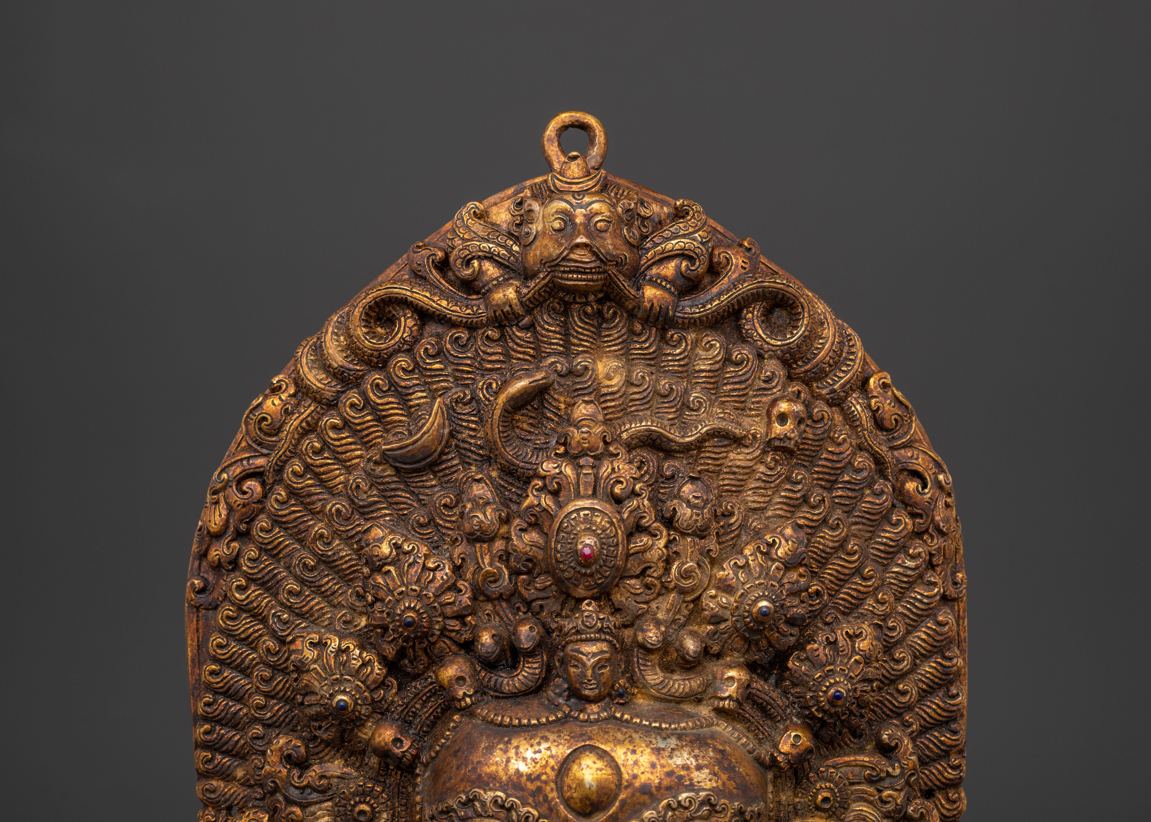 Mahakala Copper Wall Hanging | Fierce Protector Deity for Spiritual Strength