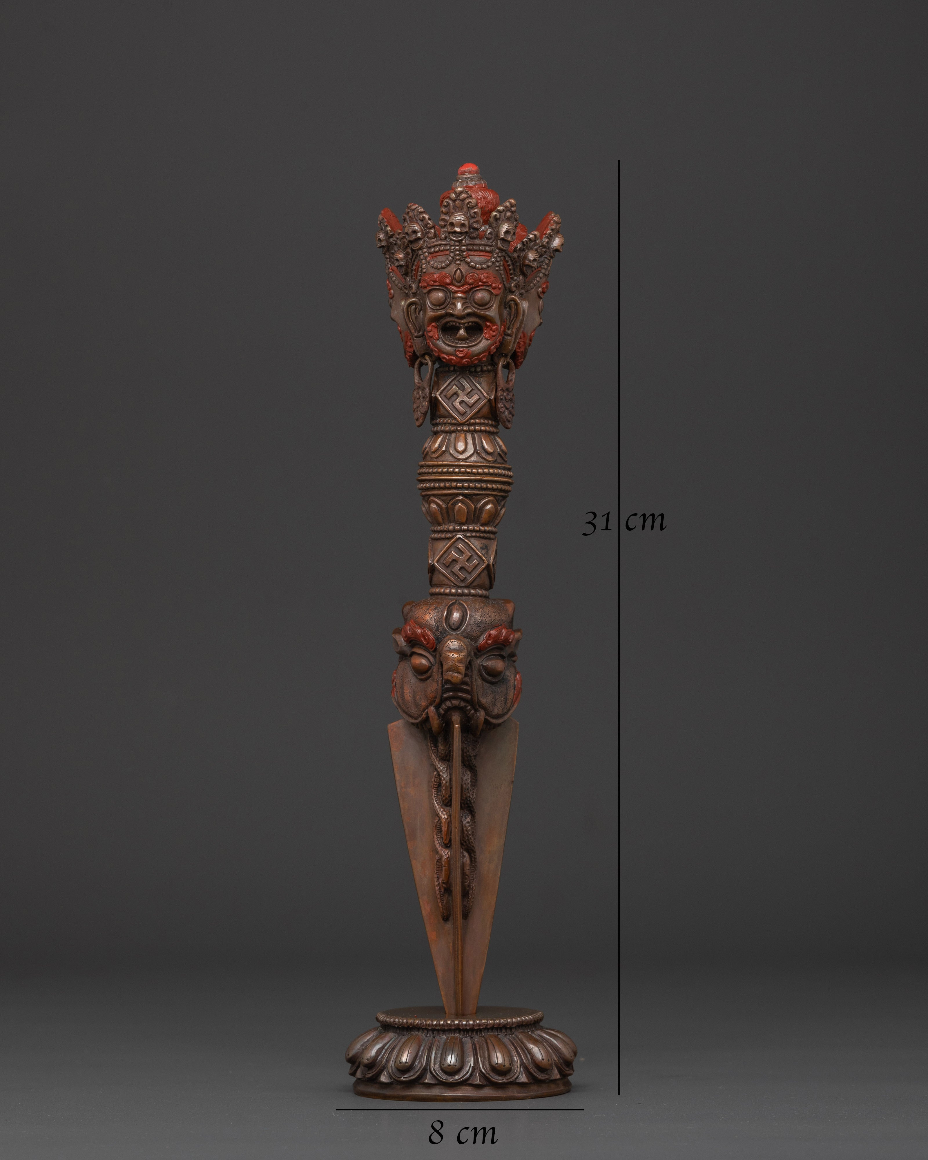 Handcrafted Phurba Dagger | Sacred Tibetan Ritual Tool with Deity Figure Design