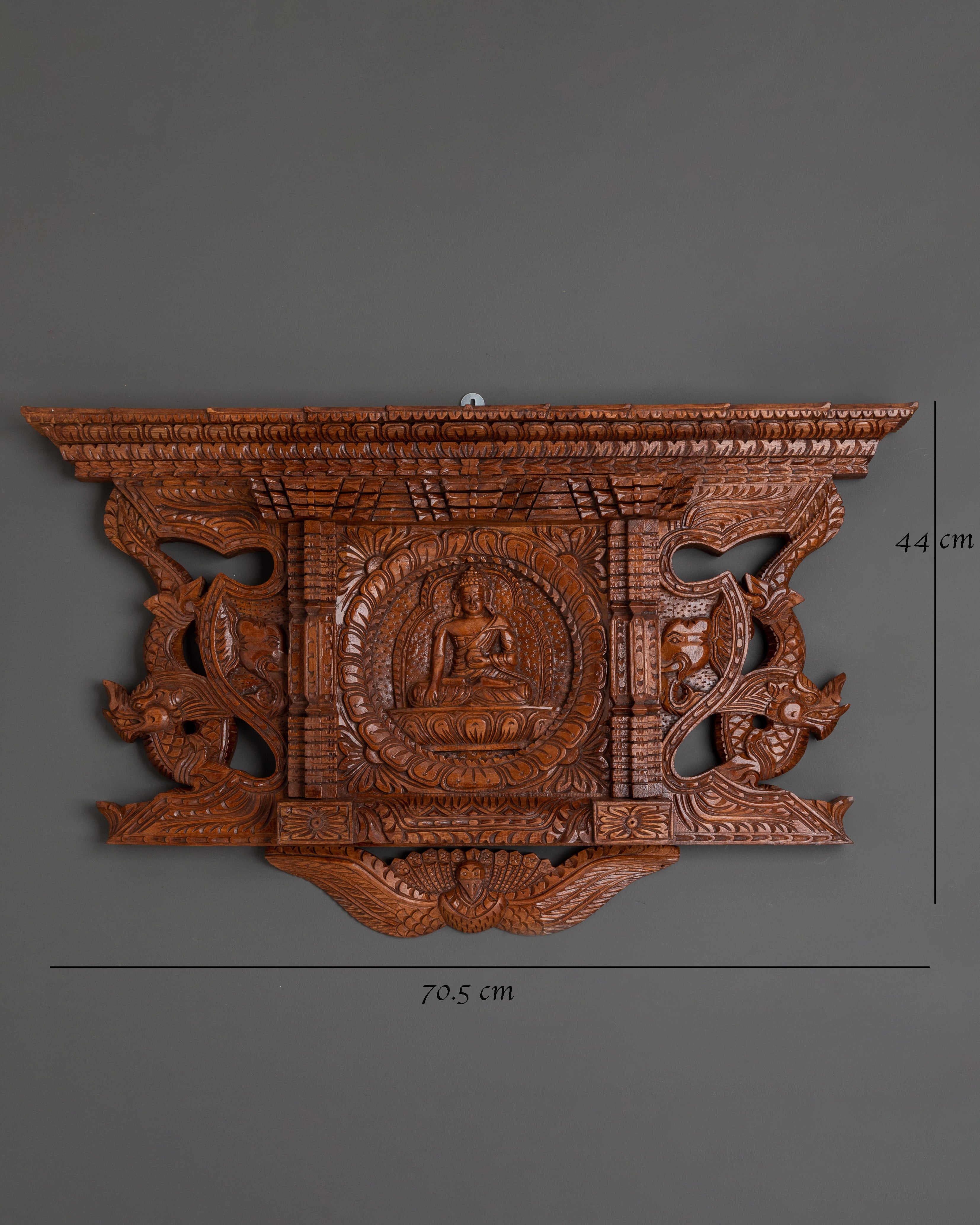 Shakyamuni Buddha Engraved Wall Hanging | Adina Wood Spiritual Home Decor