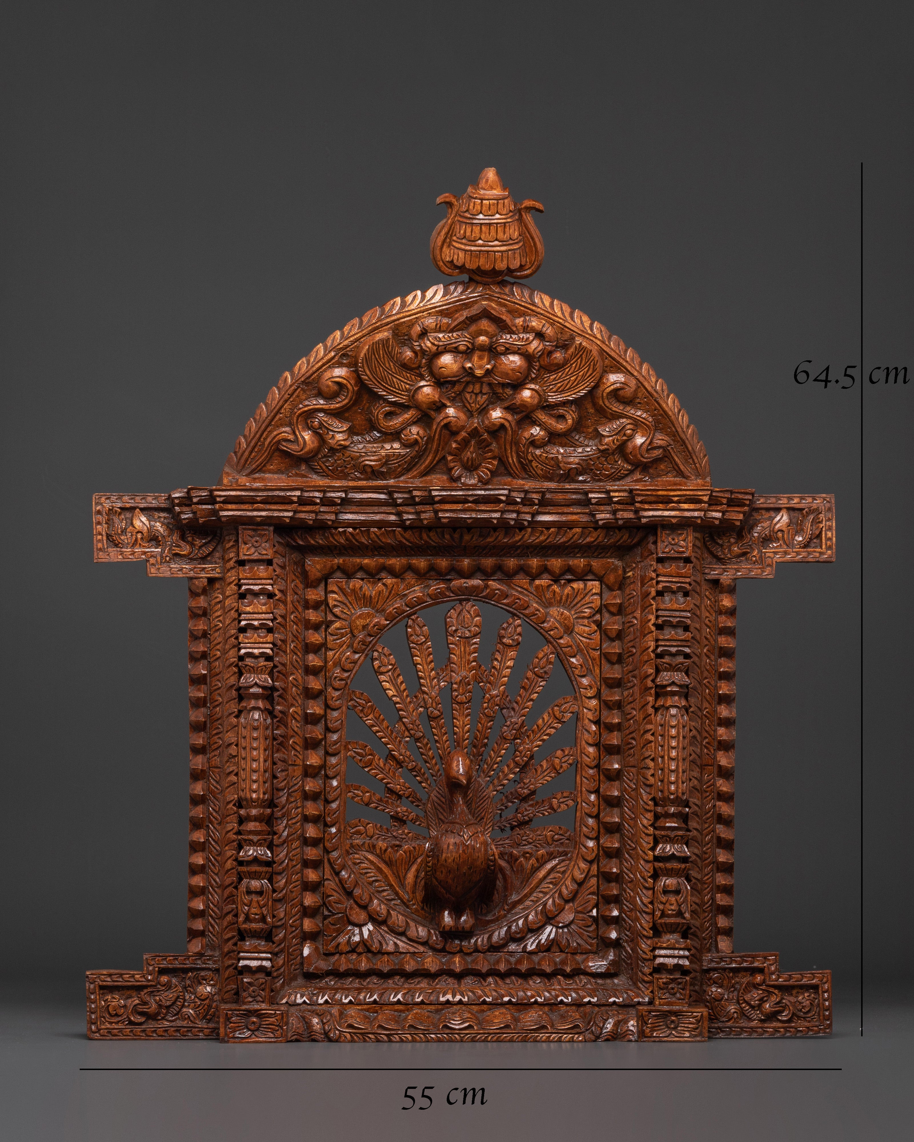 Hand-Carved Peacock Wall Art | Unique Adina Wood Sculpture