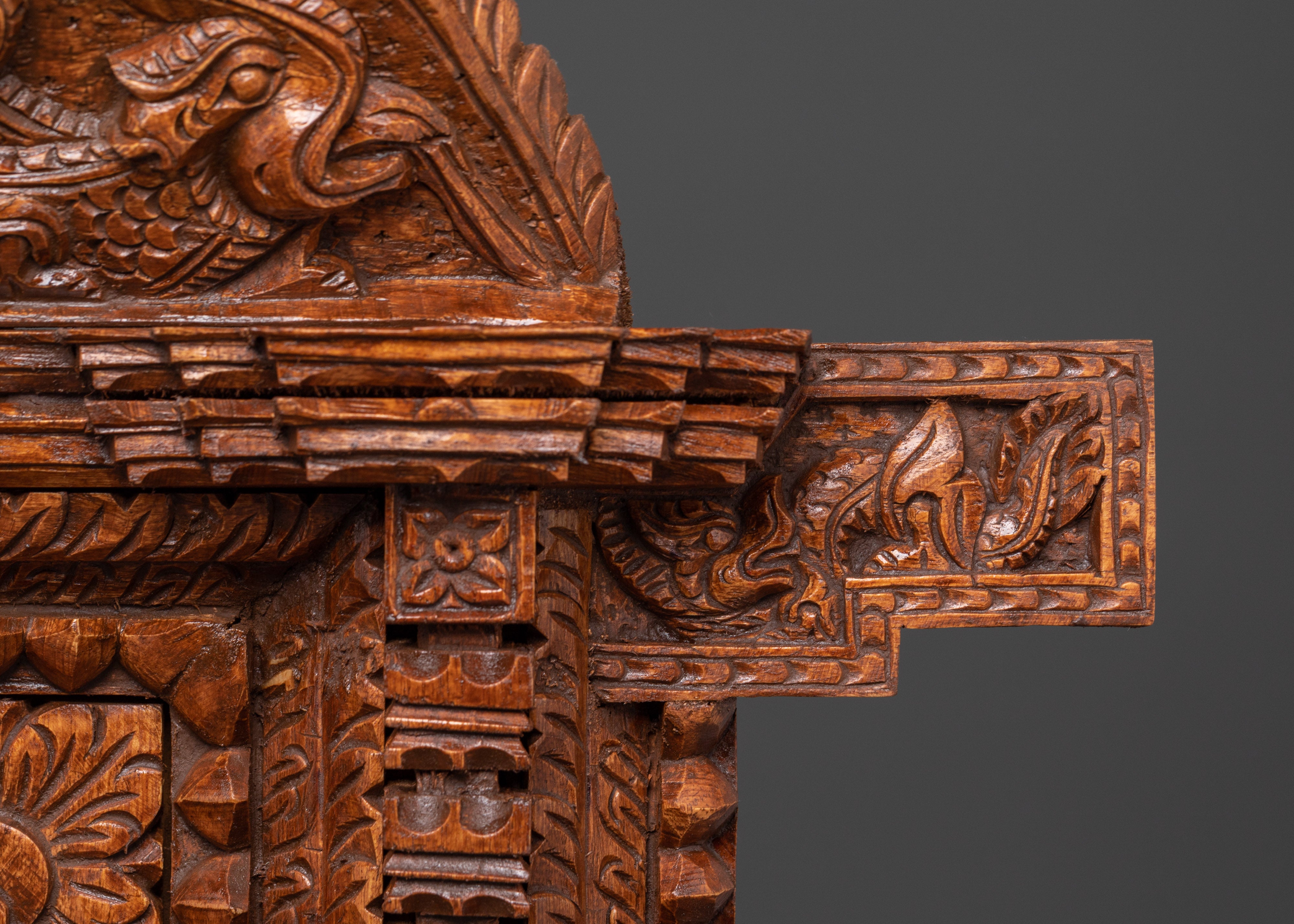 Hand-Carved Peacock Wall Art | Unique Adina Wood Sculpture