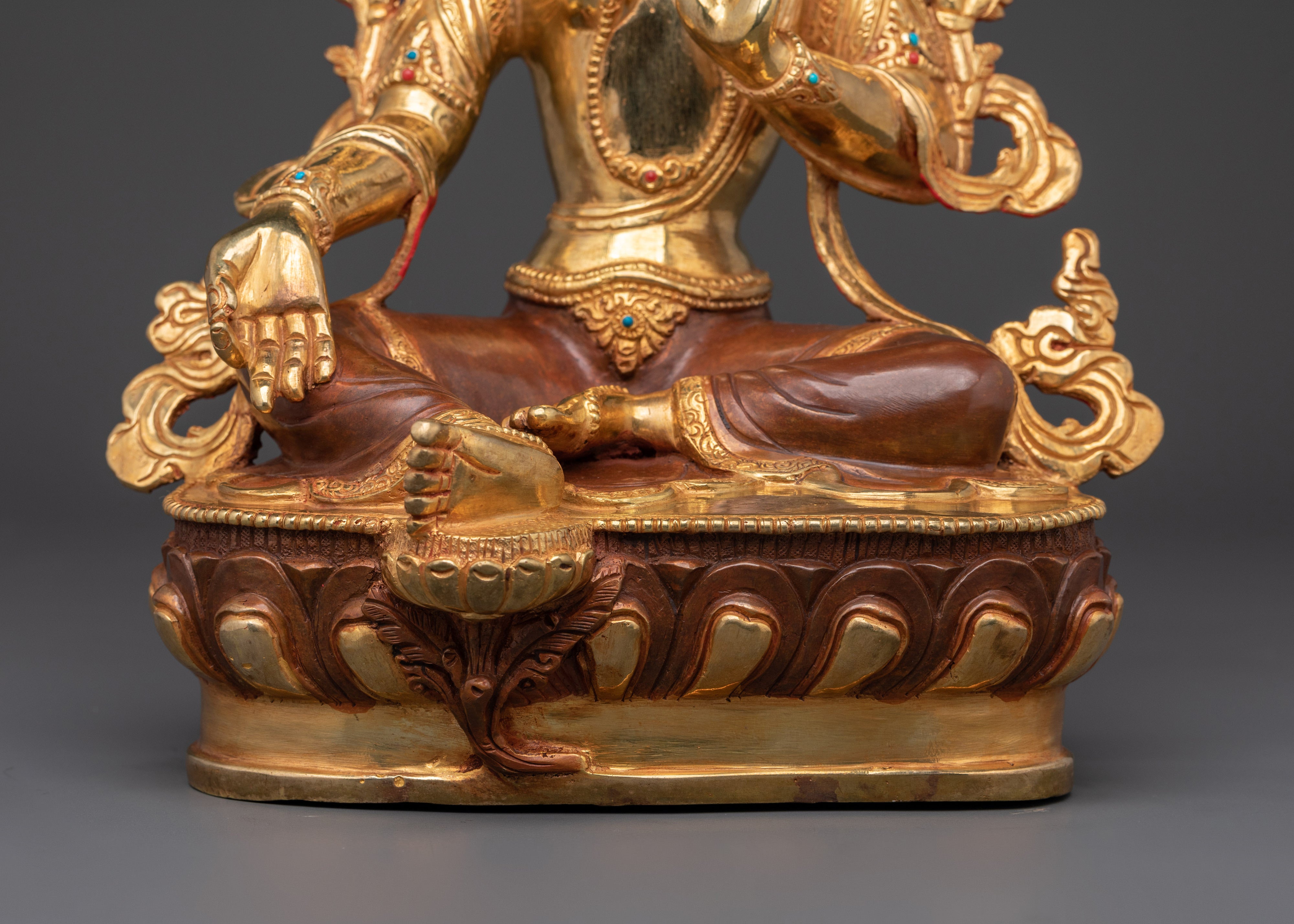 Green Tara Spiritual Artwork | Tibetan Buddha Goddess Statue