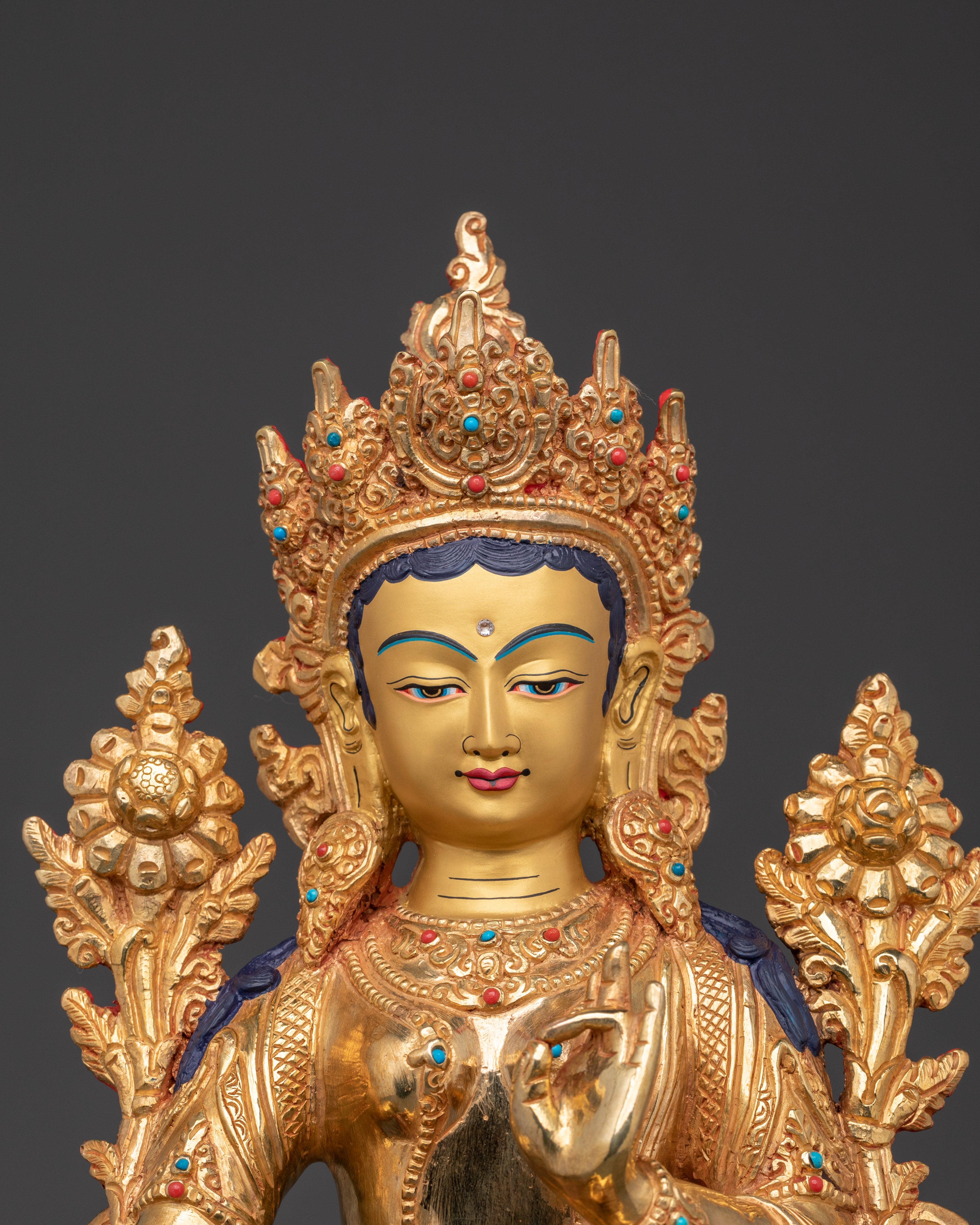Green Tara Spiritual Artwork | Tibetan Buddha Goddess Statue