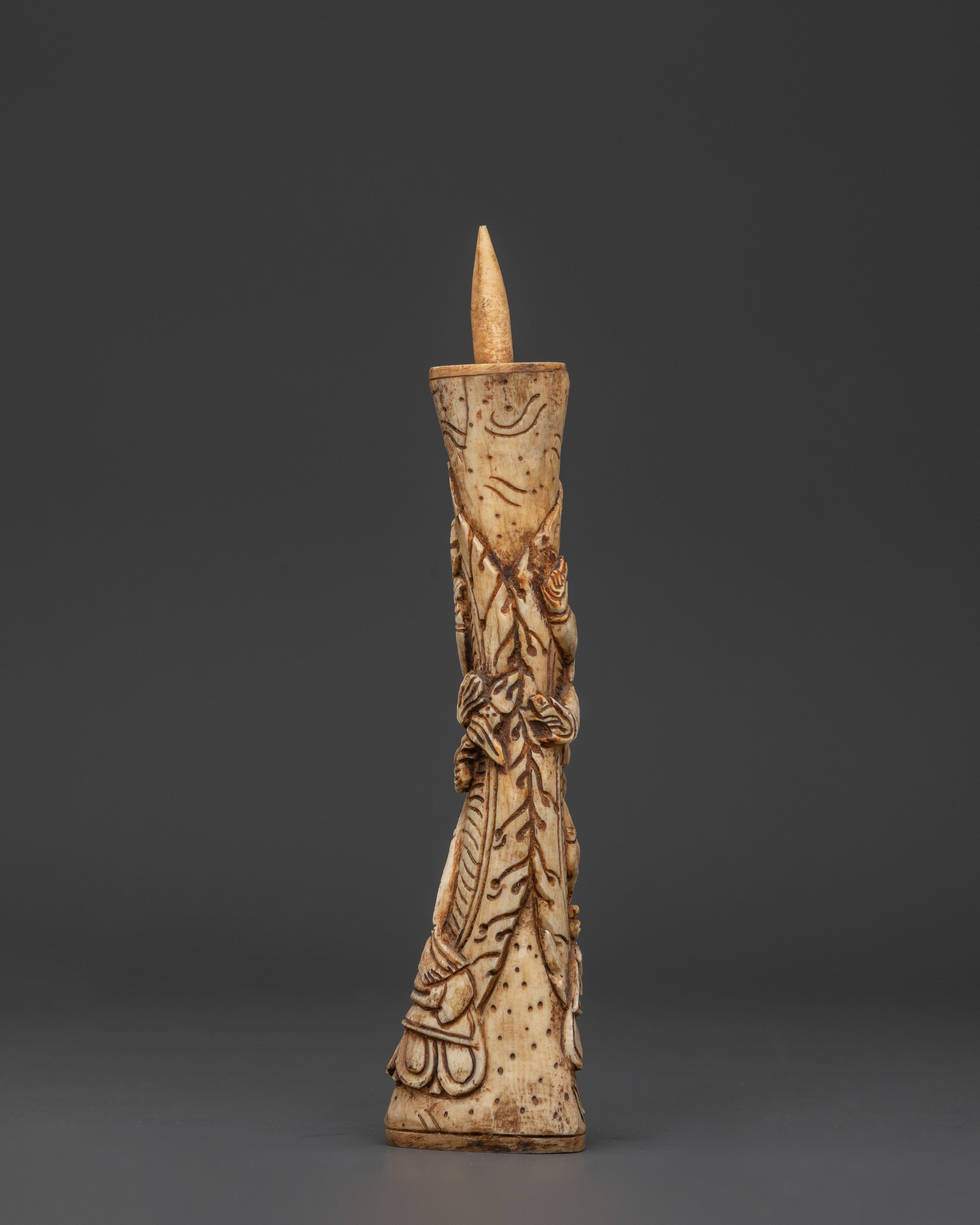Ritual Yak Bone Stamp |  24.5cm Handcrafted Tibetan Spiritual Tool