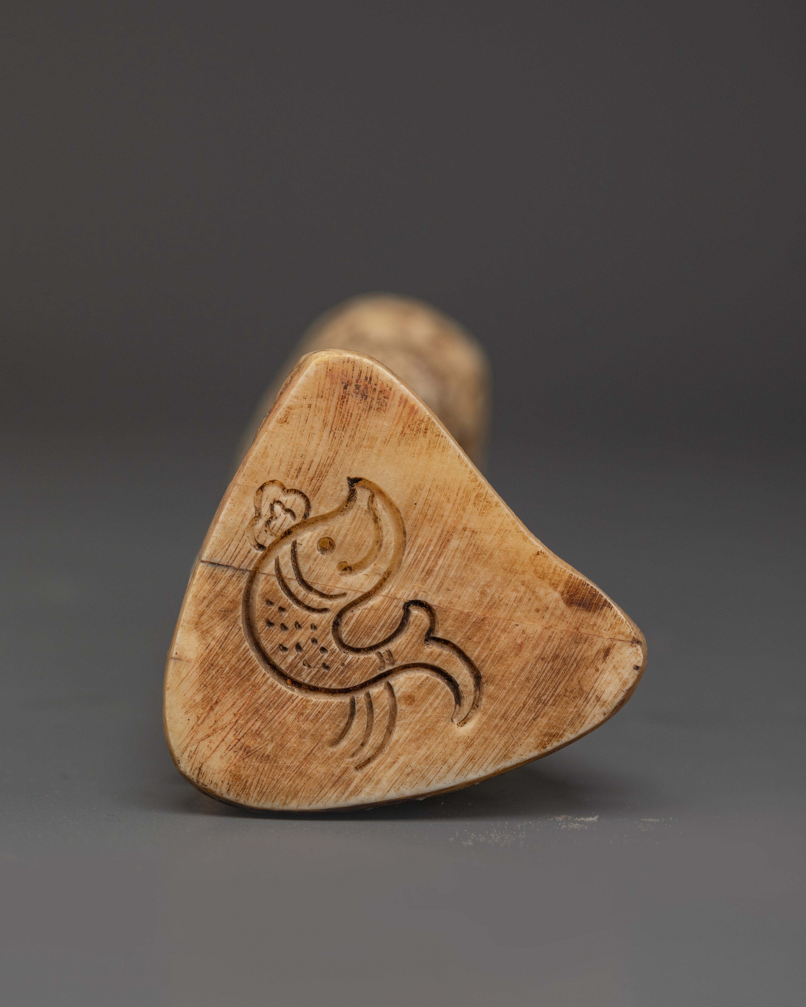 Ritual Yak Bone Stamp |  24.5cm Handcrafted Tibetan Spiritual Tool