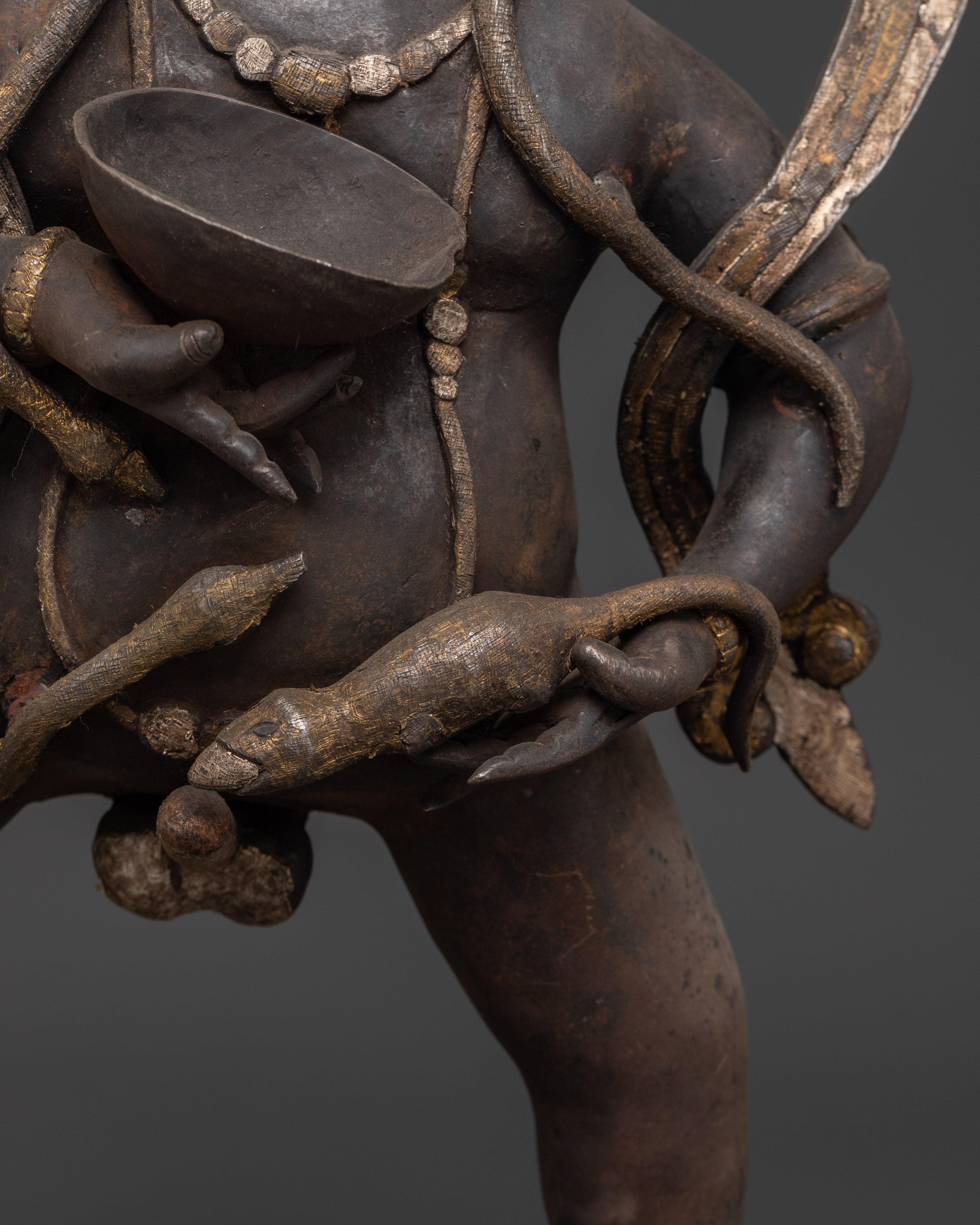 Handcrafted Iron Black Dzambhala Statue | For Prosperity, Power & Tibetan Ritual Practice