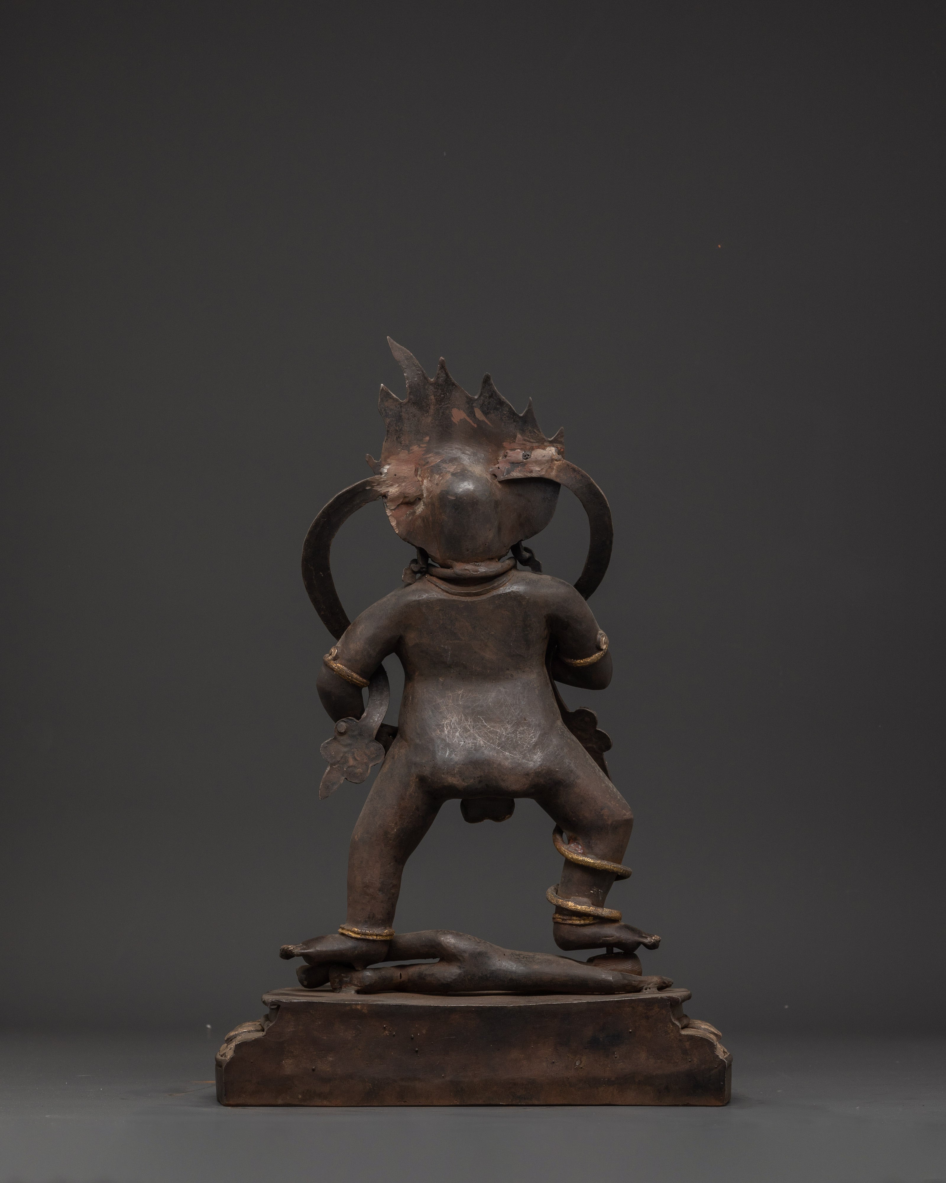 Handcrafted Iron Black Dzambhala Statue | For Prosperity, Power & Tibetan Ritual Practice