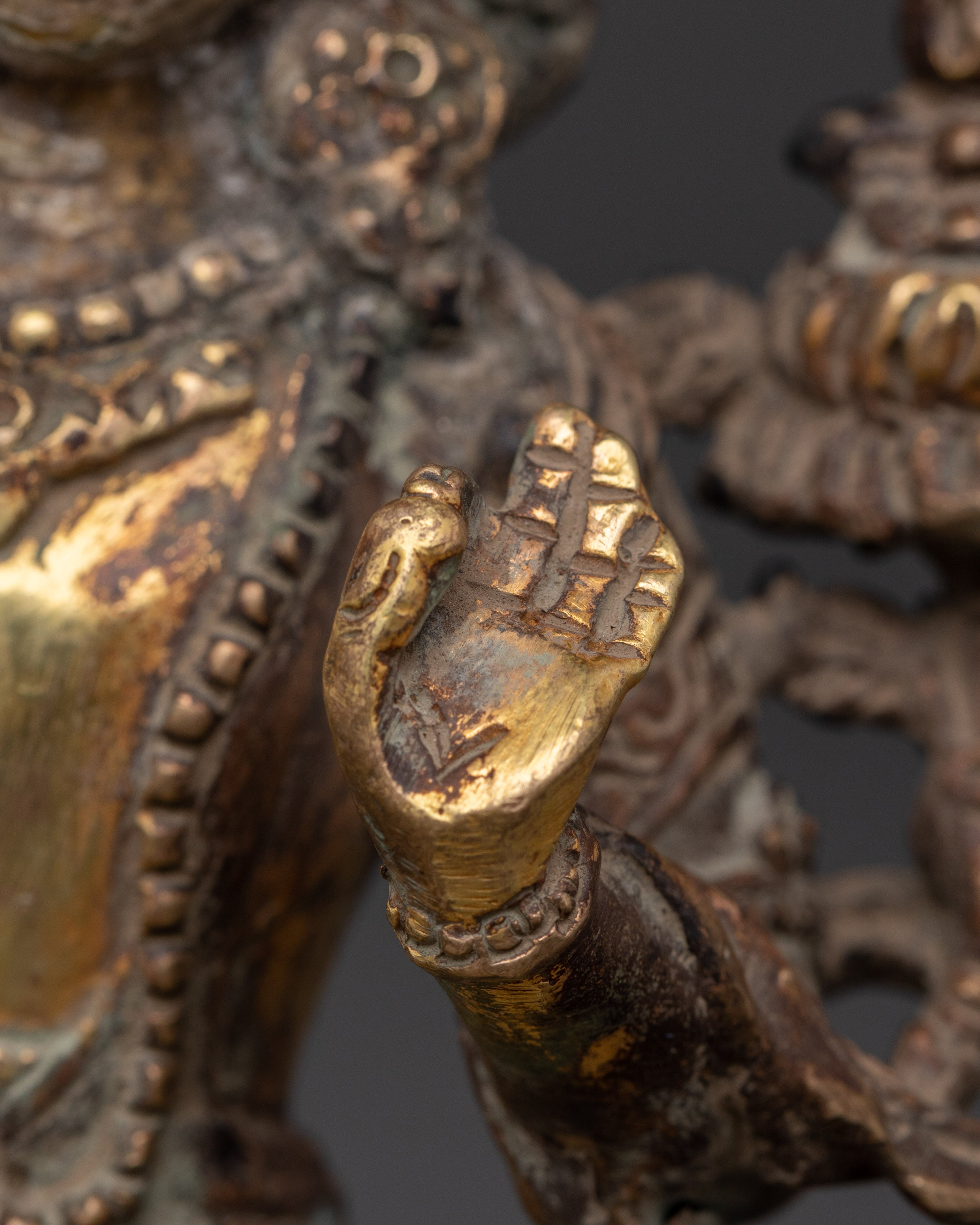 Manjushri Brass Protection Statue