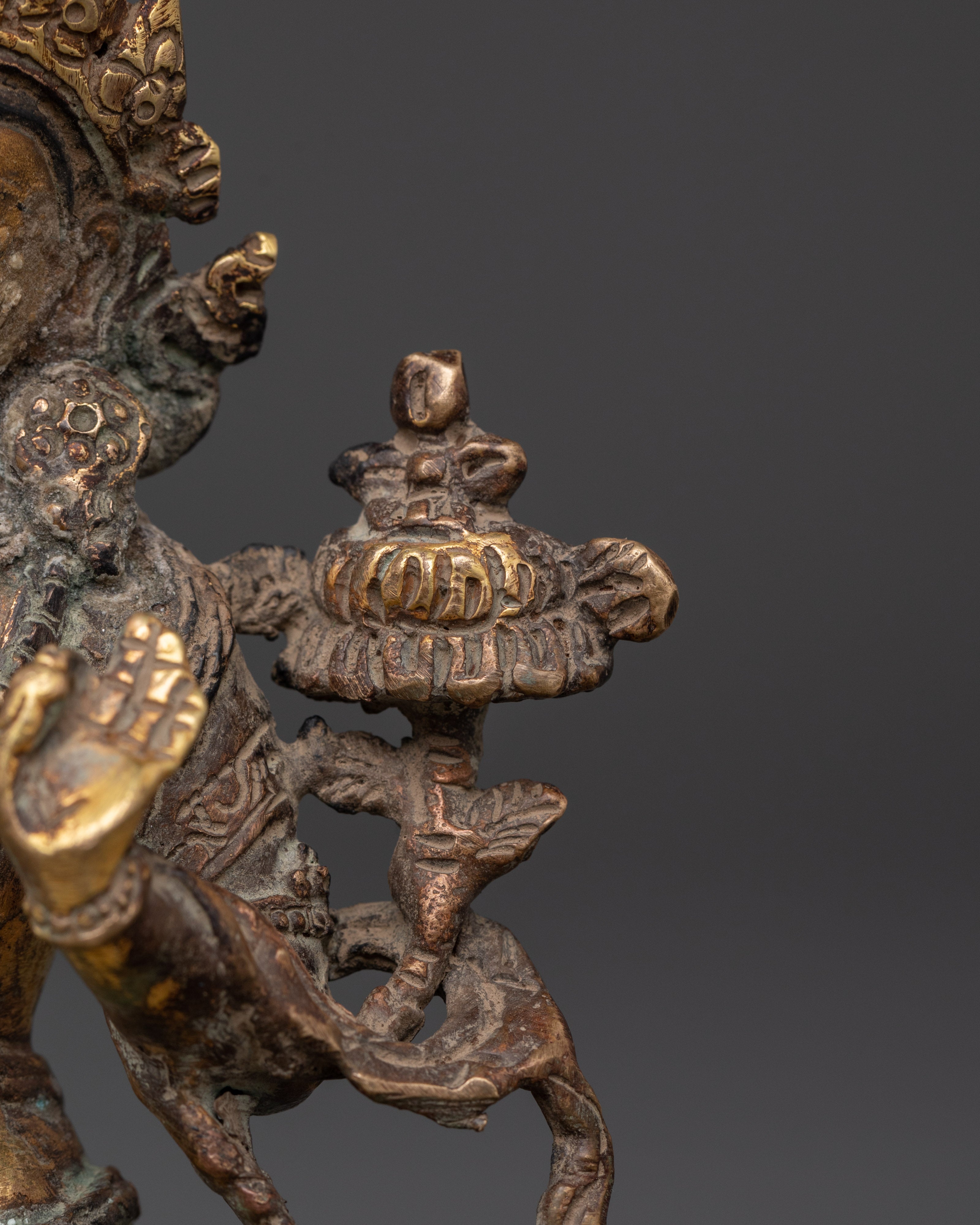 Manjushri Brass Protection Statue